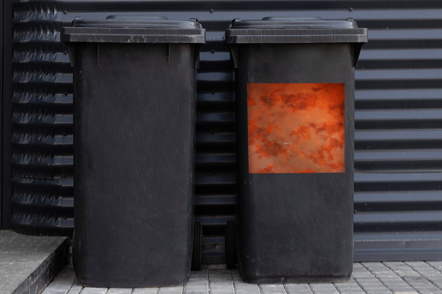 Rost St), Metall - Industrie - Mülleimer-aufkleber, MuchoWow - Container, (1 Abfalbehälter Stahl Mülltonne, Sticker, Wandsticker