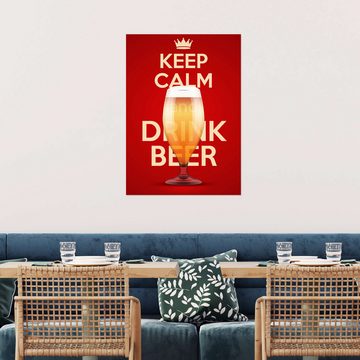 Posterlounge Wandfolie Editors Choice, Bleib ruhig und trink Bier, Bar Illustration