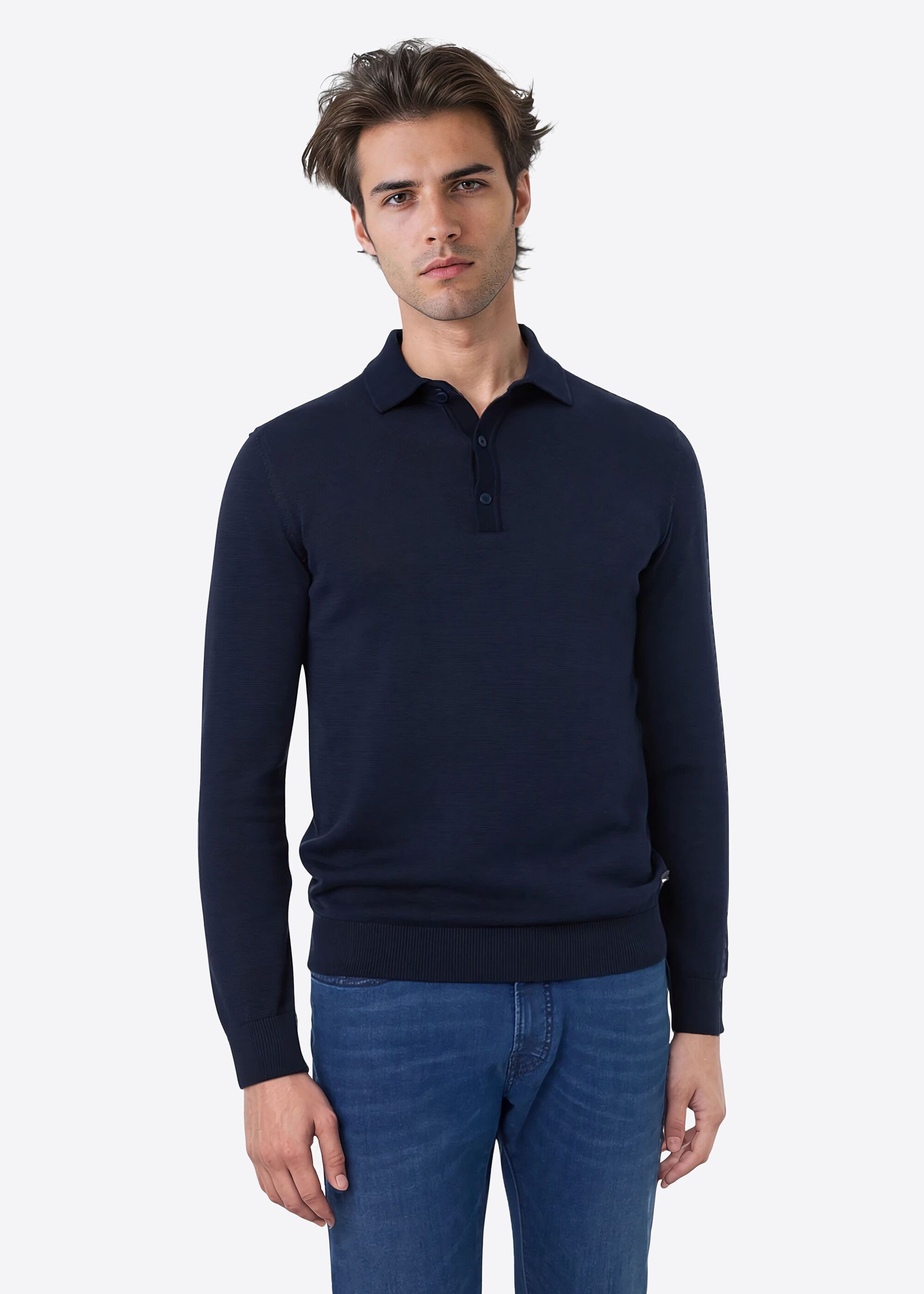 Pierre Cardin Strickpullover mit Polo-Kragen günstig online kaufen
