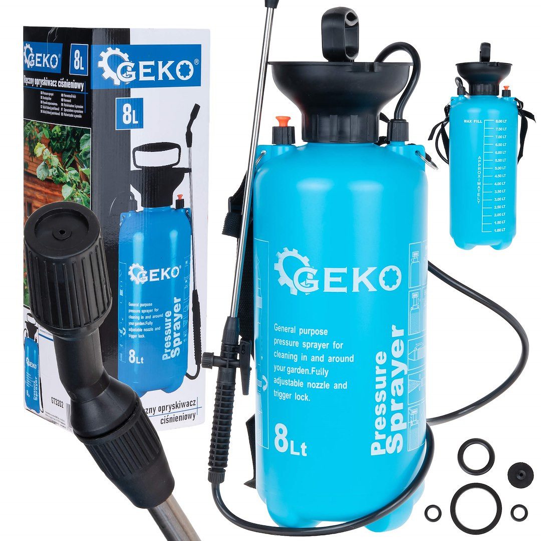 Garronda Sprühflasche Handsprüher Gartenspritze GD-0240, 8 Liter Blau