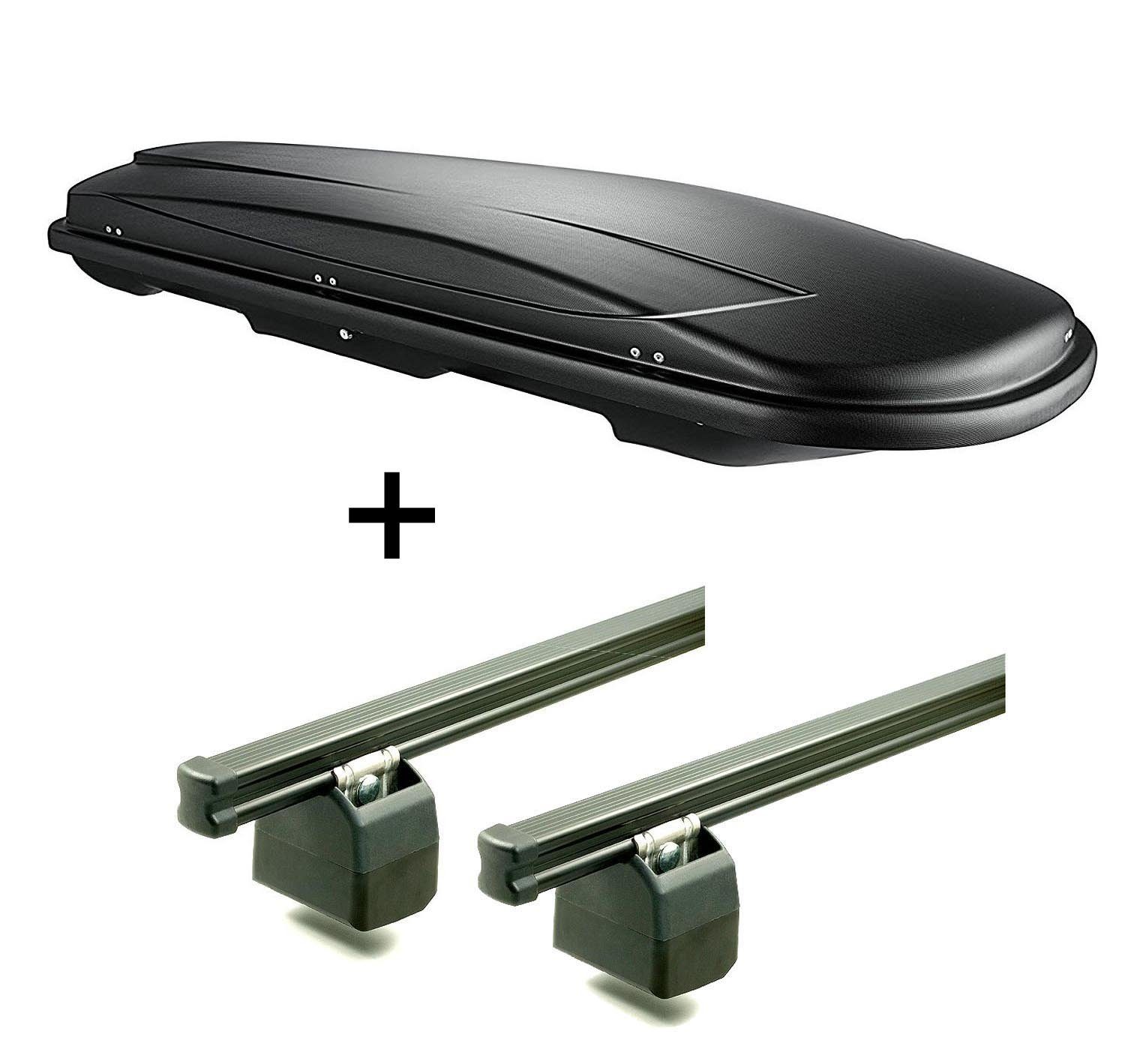 VDP Dachbox, (passend für Opel Vivaro (Kleinbus 5 Türer) ab 2014), Dachbox VDPJUXT500 400Ltr+AURILIS PRO Dachträger für Opel Vivaro ab 14