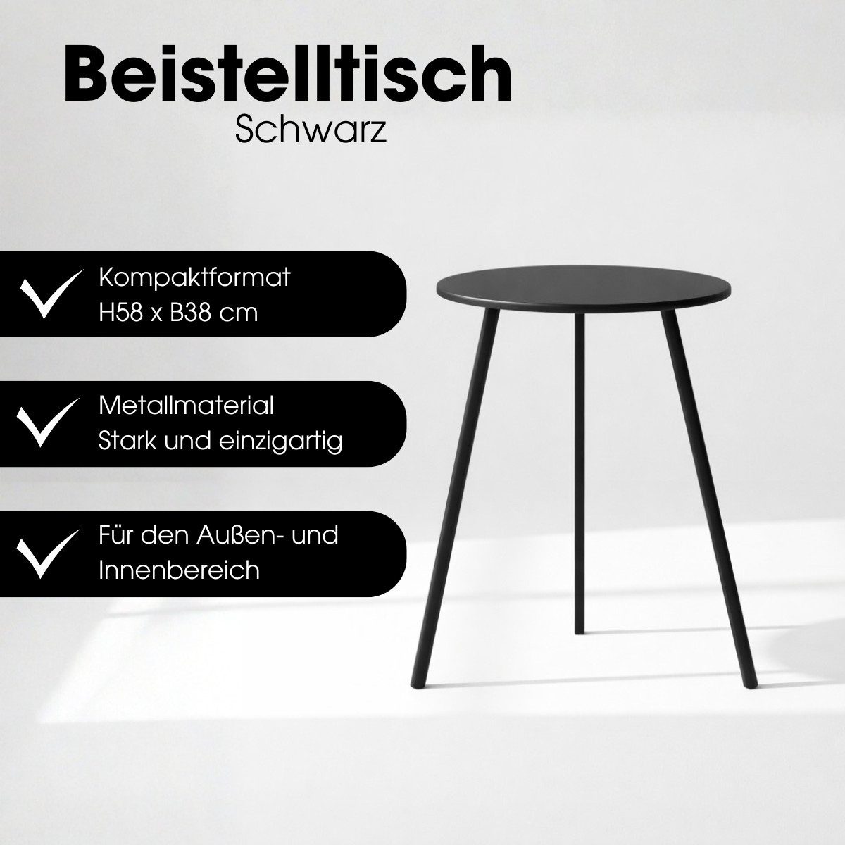 Mica Decorations Beistelltisch Mica Decorations Seatle Beistelltisch Rund Ø38 cm