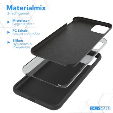 EAZY CASE Handyhülle Premium Silikon Case für Apple iPhone 11 Pro Max 6,5 Zoll, Hülle mit Kameraschutz Bumper Silikonhülle stoßfest Slimcover Schwarz