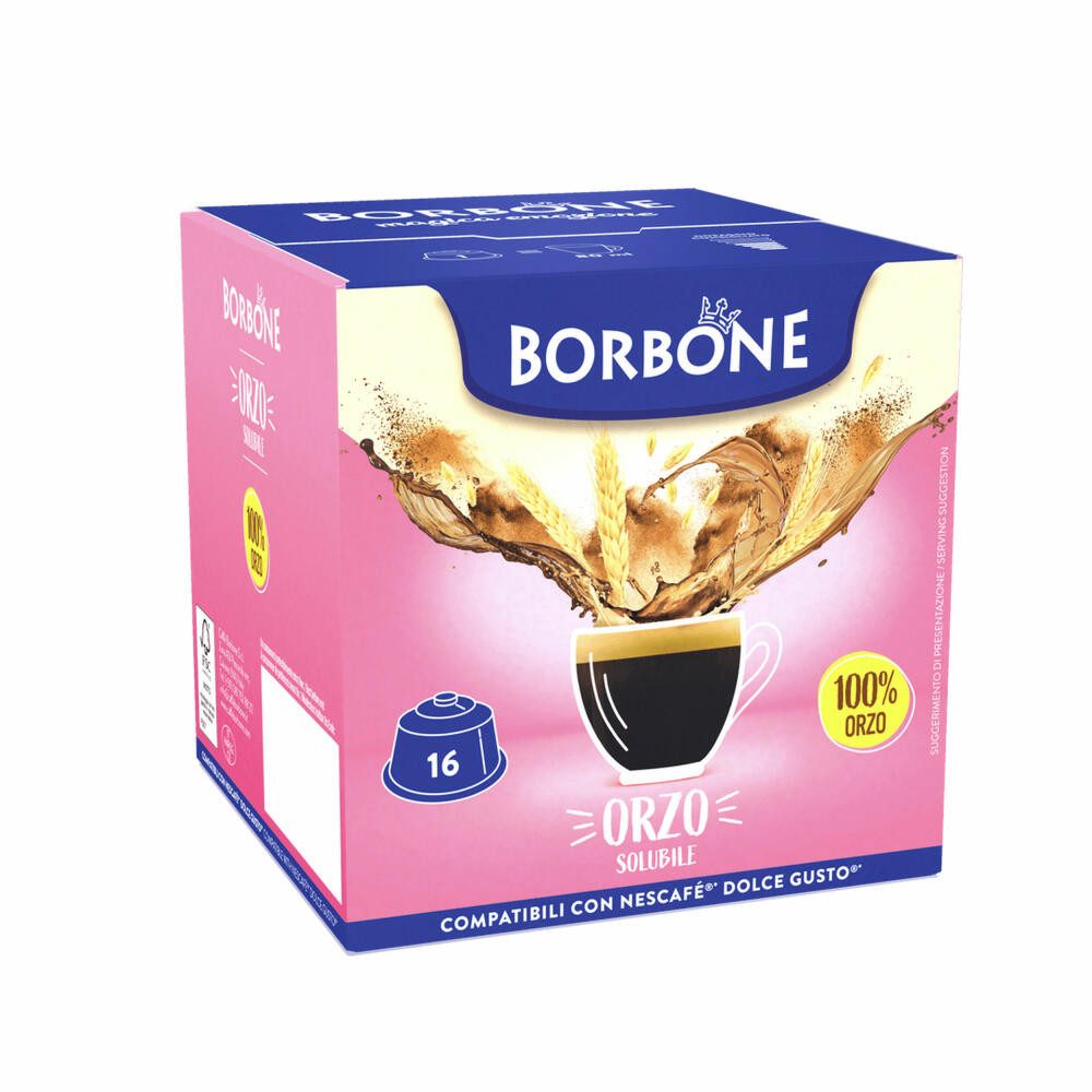 Caffè Borbone Mixgetränk lösliche Gerste, 16 Kapseln, Kompatibel mit Nescafé Dolce Gusto Maschinen*