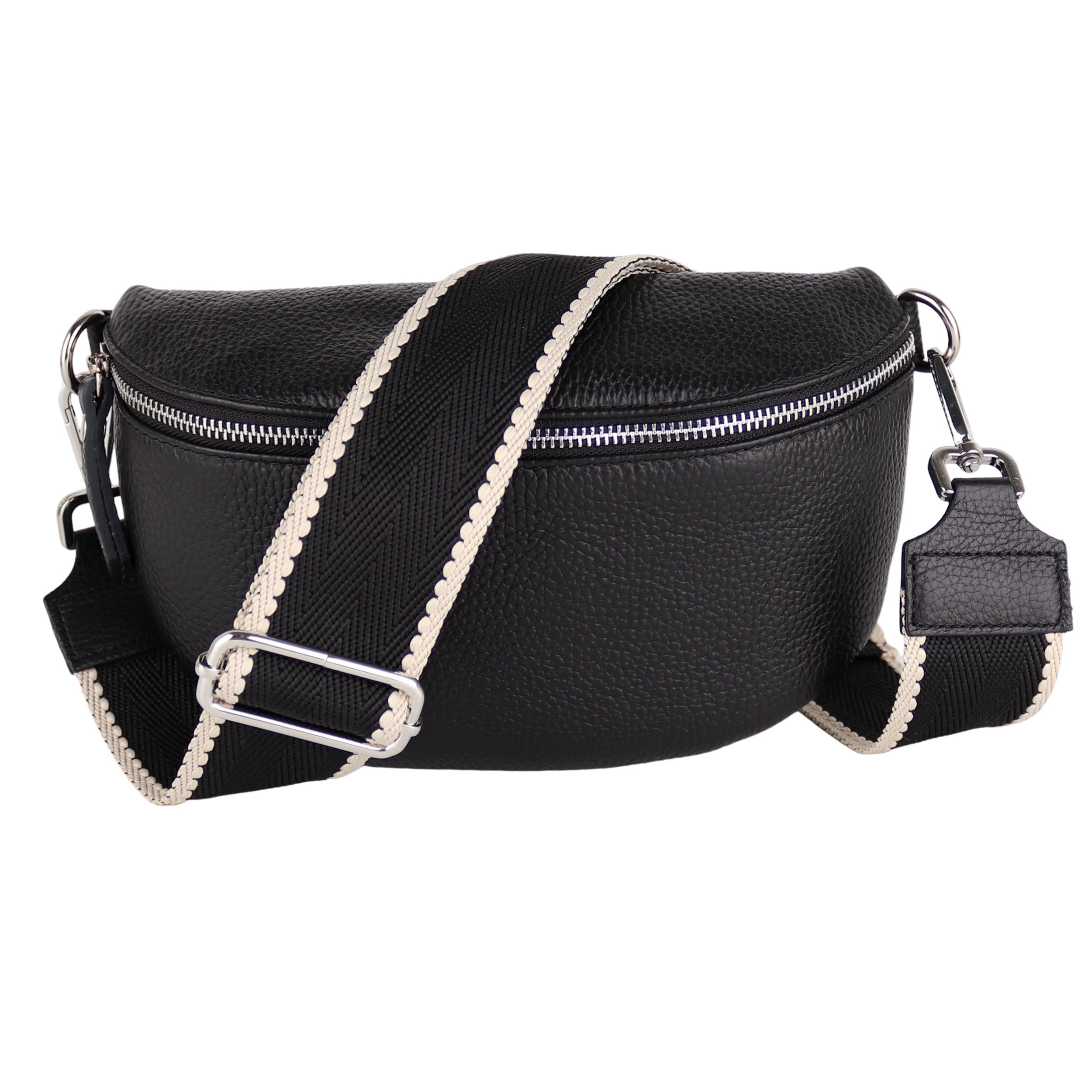 Bauchtasche Damen, Echtleder, Leder, Made in Italy, Umhängetasche, Brusttasche