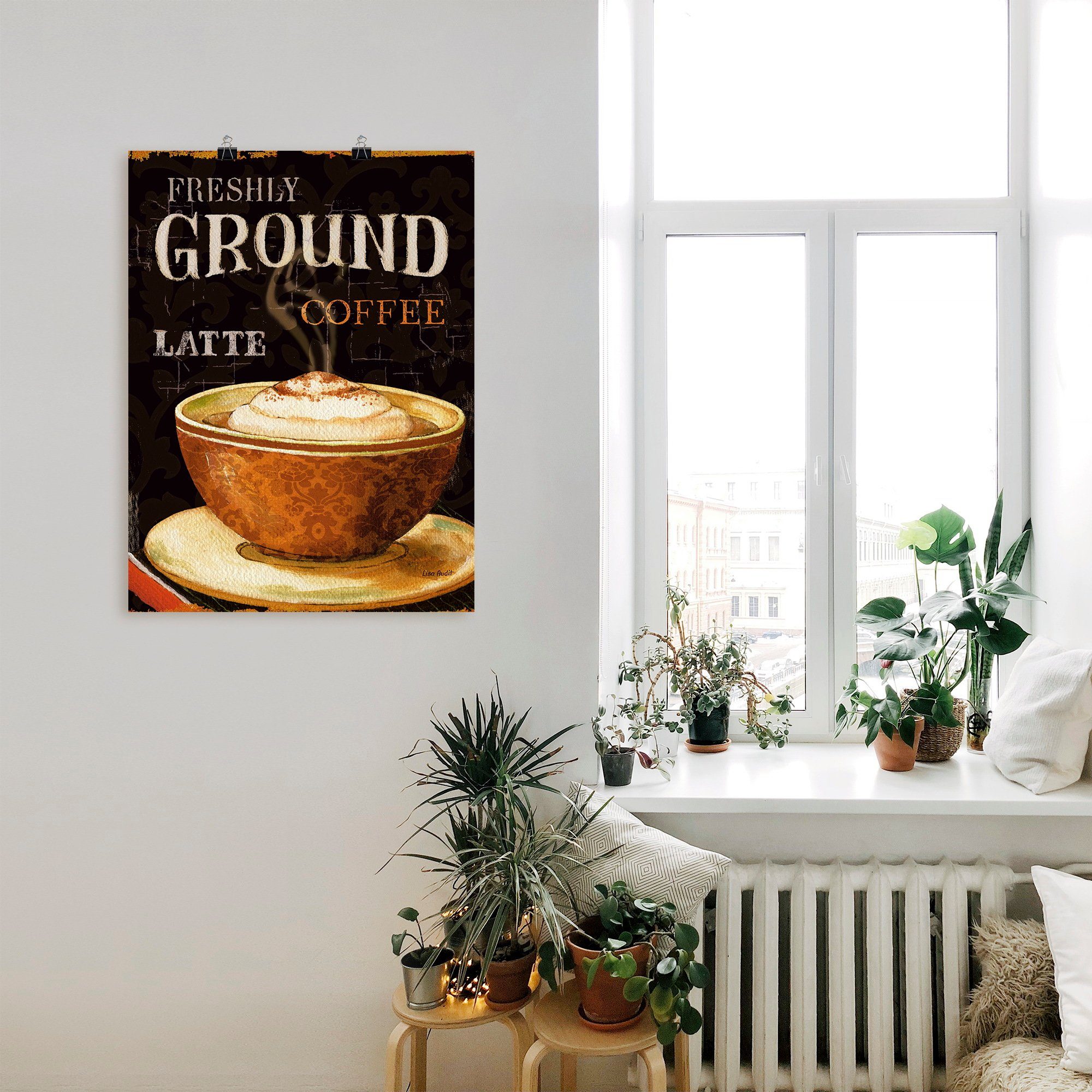 Artland Wandbild Heutiger Kaffee oder versch. III, Getränke Wandaufkleber Leinwandbild, Größen Poster (1 in St), als