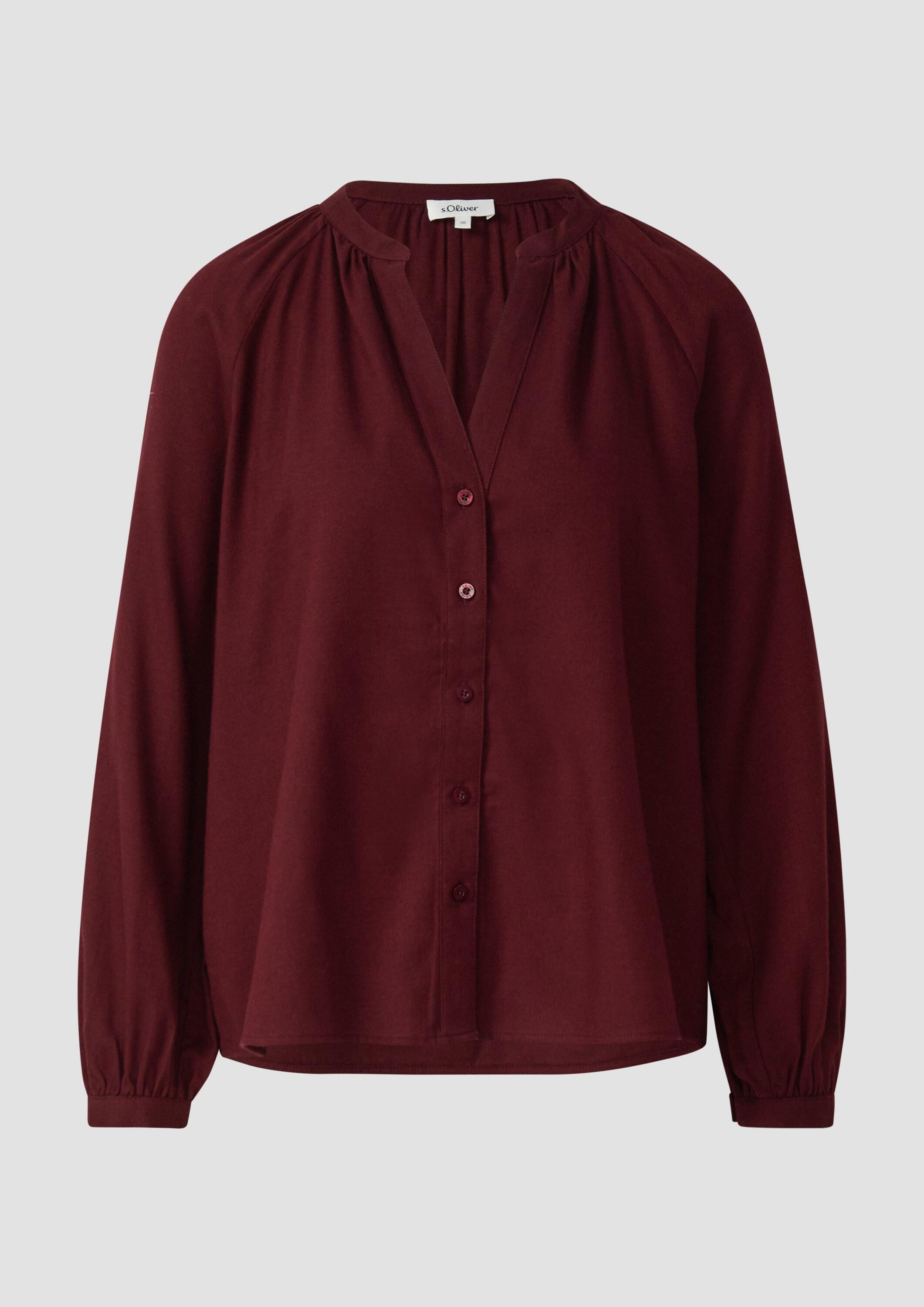 s.Oliver Langarmbluse Bluse Weiche Bluse im Relaxed Fit mit Knopfleiste