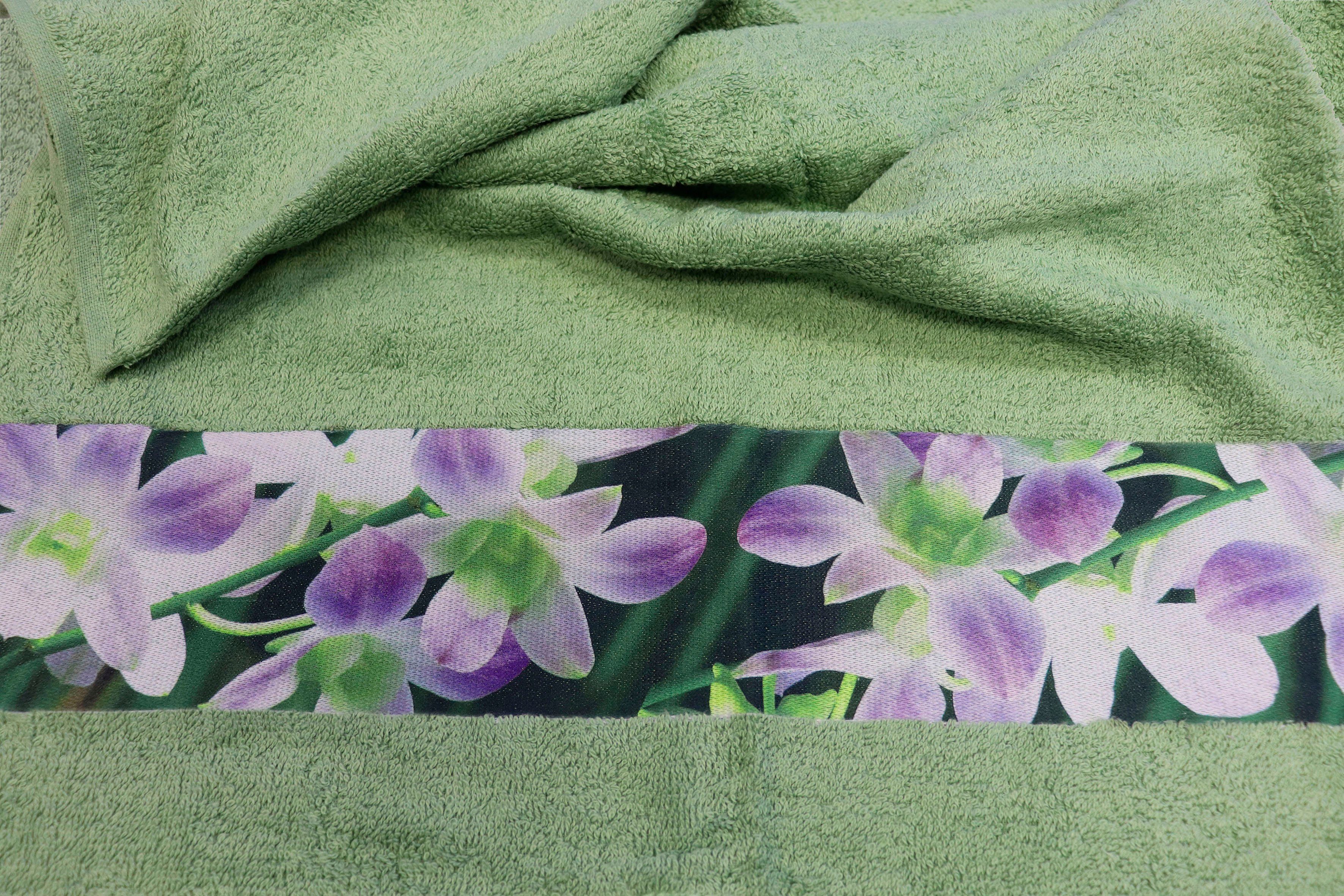 - Walkfrottier Alma, Castell floraler Handtücher mit Digitaldruckbordüre (4-St), Markenbettwäsche