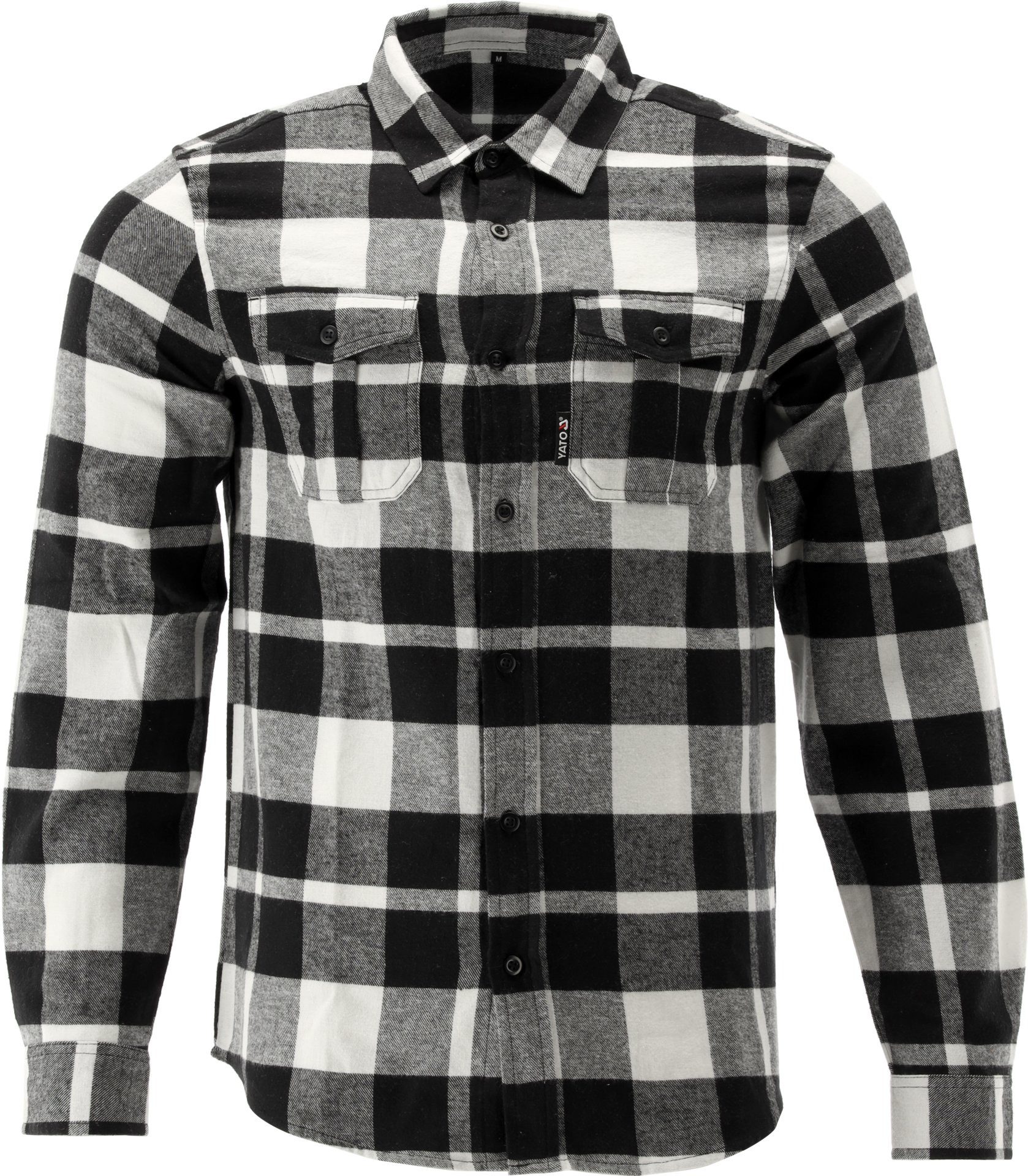 Flanellhemd Flanellhemd, Holzfällerhemd, Arbeitshemd weiss/schwarz M