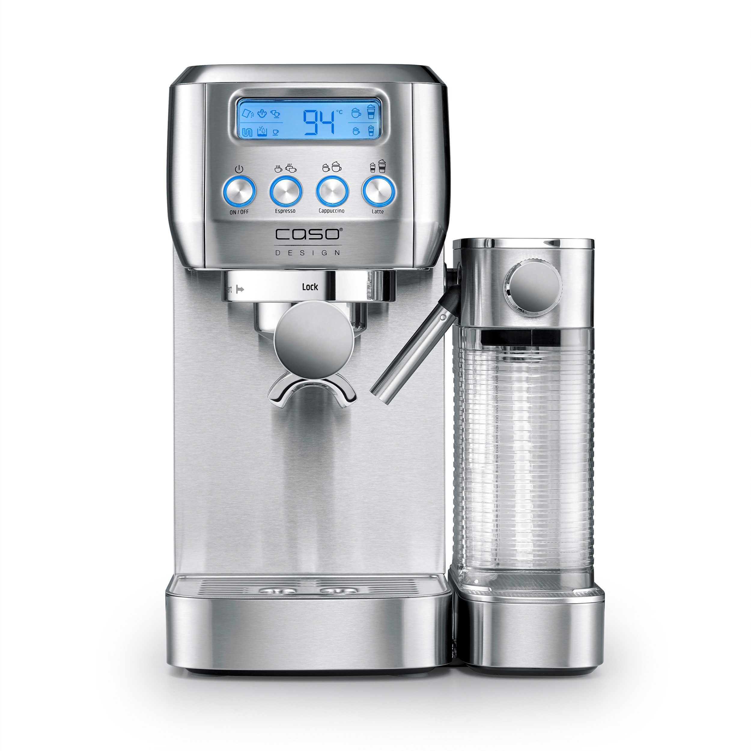 Caso Siebträgermaschine EspressoGourmet Latte, 1350 Watt, 20 Bar