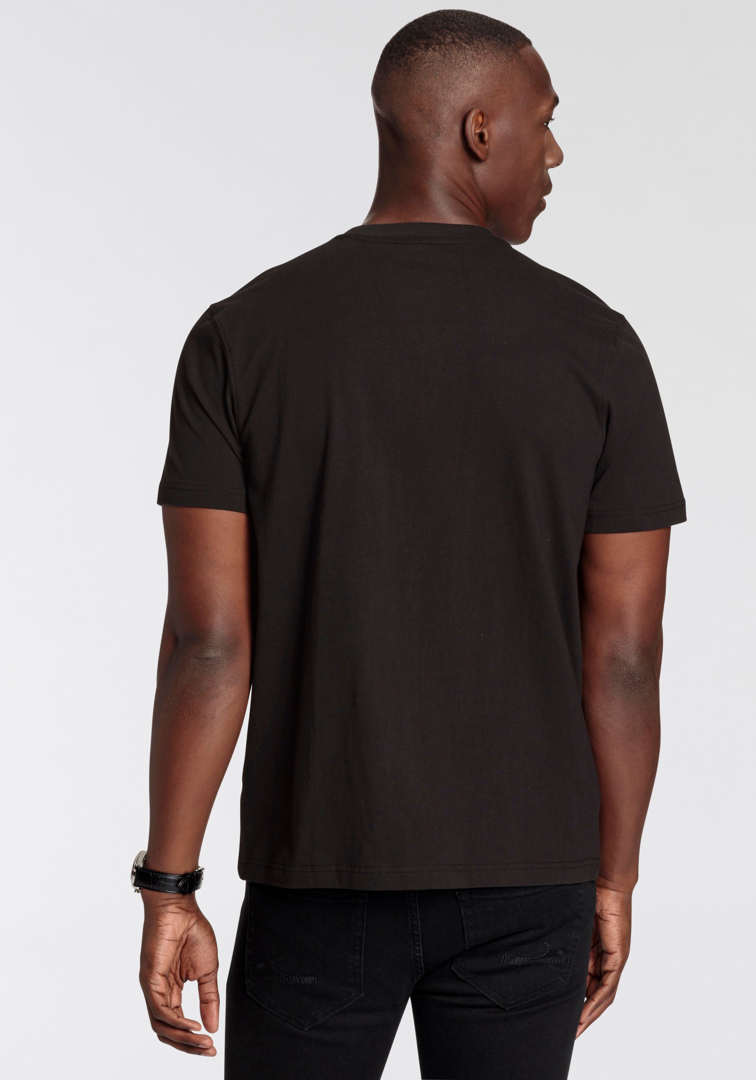 DELMAO T-Shirt mit modischem Brustprint NEUE schwarz MARKE! 
