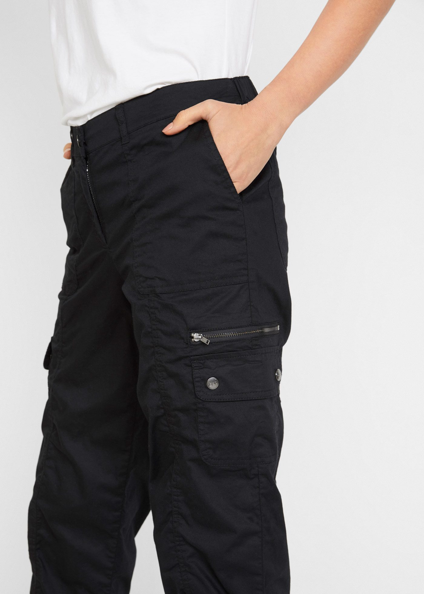 bonprix Cargohose (1-tlg) aus Baumwolle mit Elasthan, weite Passform, regul günstig online kaufen