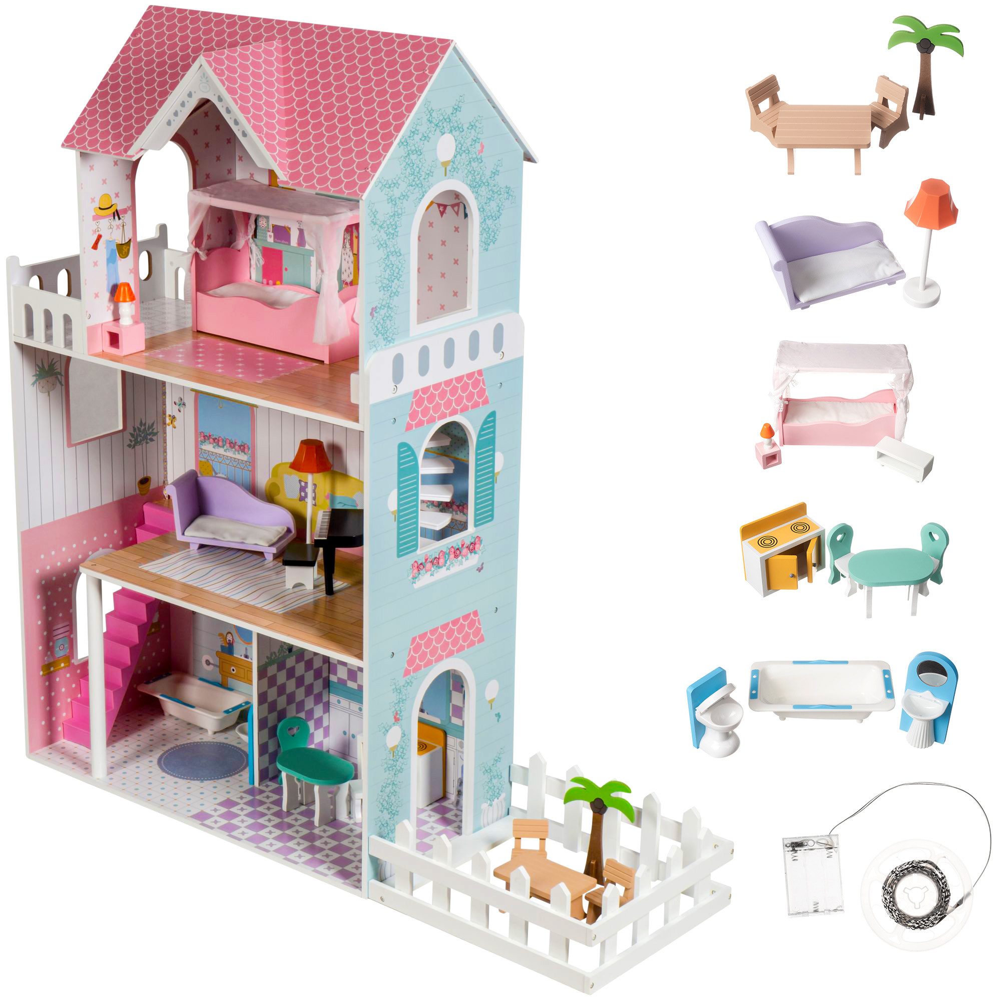 Mamabrum Puppenhaus XXL Holzpuppenhaus, 123 cm, günstig online kaufen