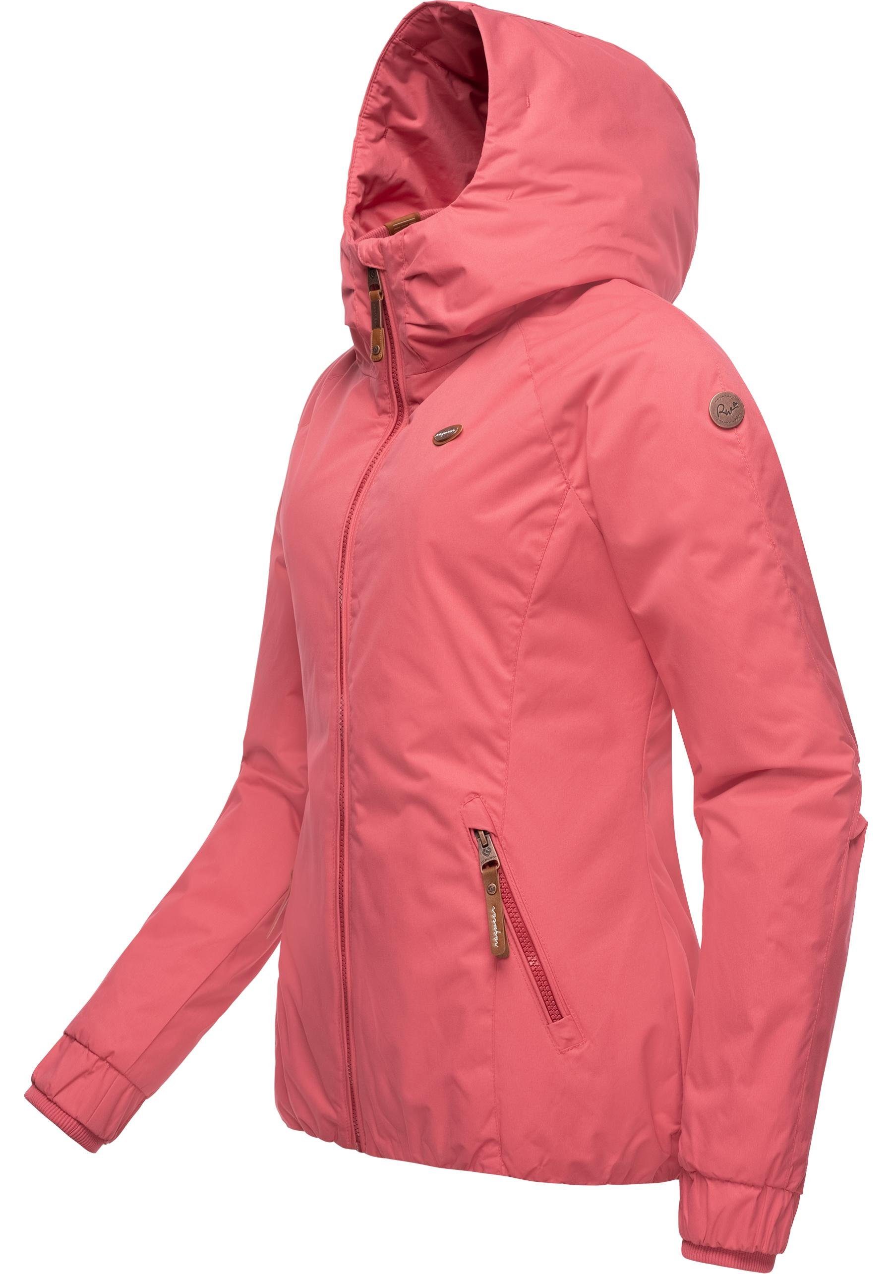 Winter mit wasserdichte für Outdoorjacke blassrosa Kapuze Winterjacke Ragwear Dizzie den Winter