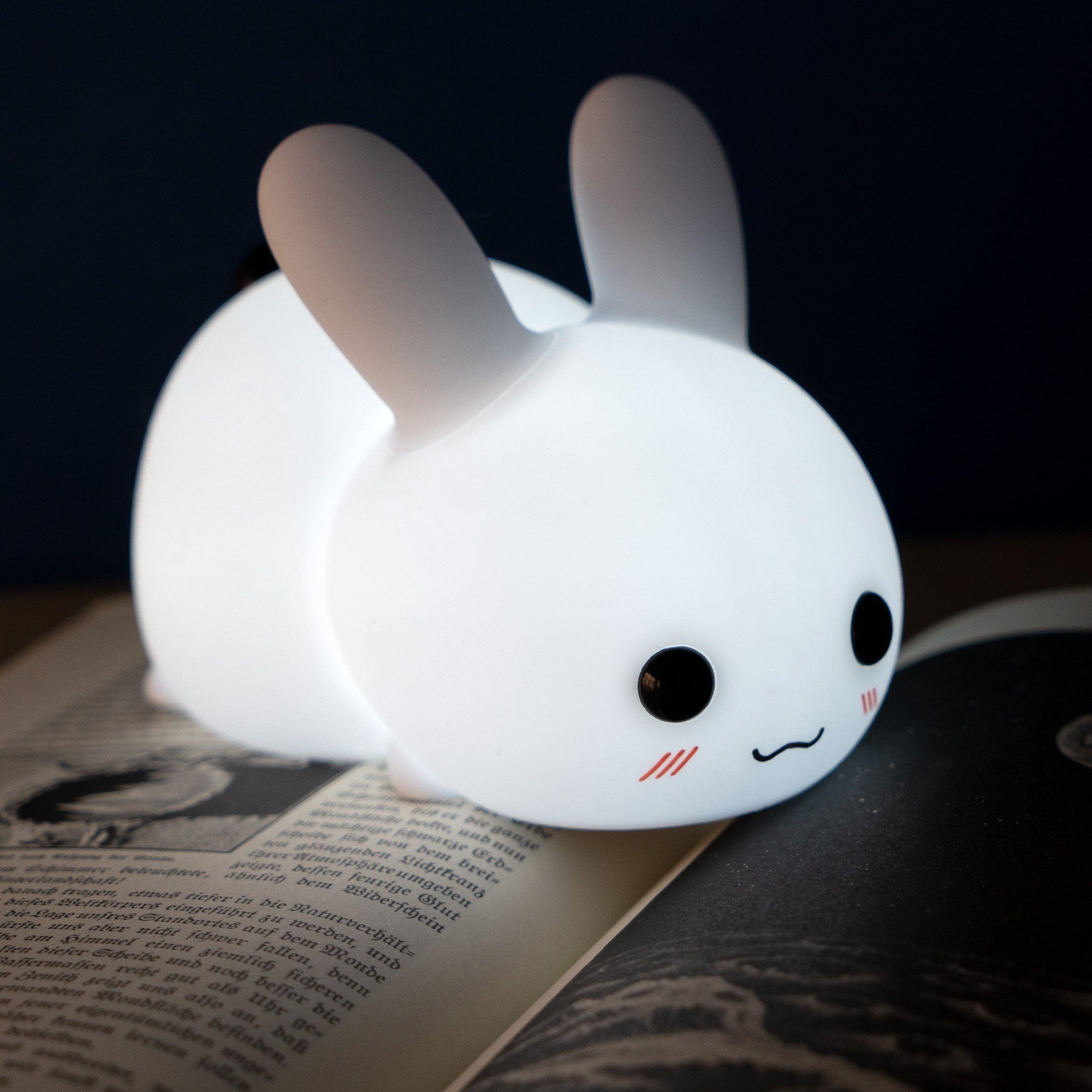 Navaris Snow Nachtleuchte - White LED - dimmbar Hase Nachtlicht LED Kinderzimmer