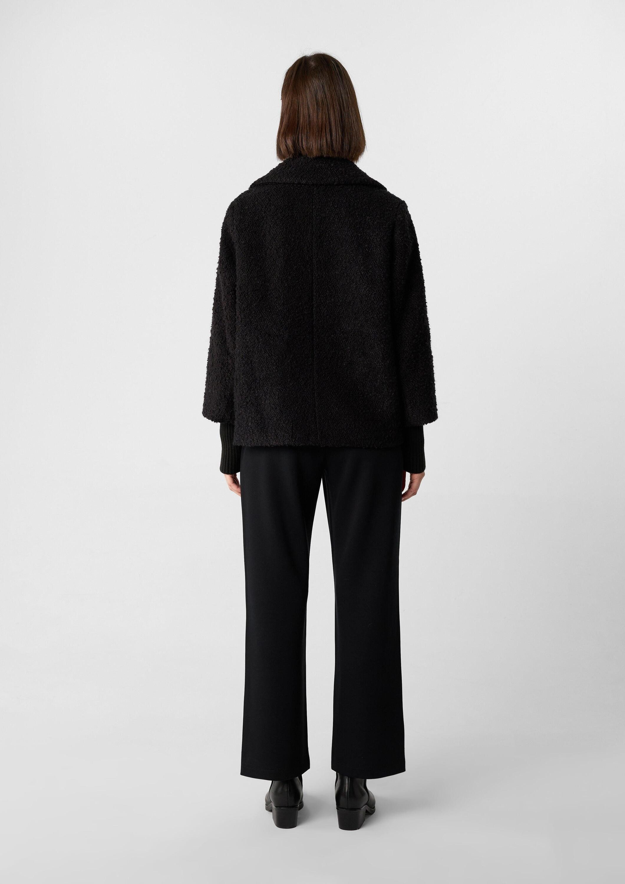 comma Funktionsjacke Outdoor-Jacke Kurze Boucléjacke mit Rippbündchen und R günstig online kaufen