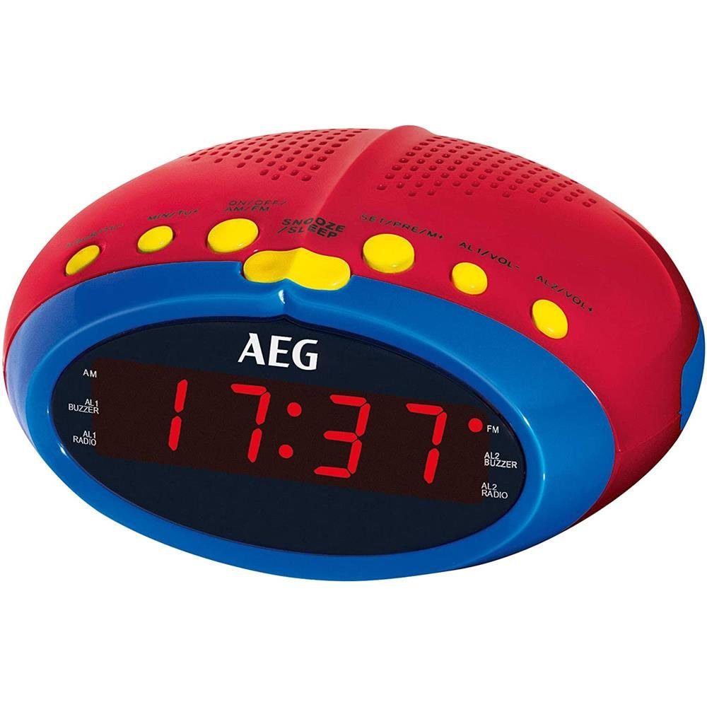 AEG Radiowecker MRC 4143 Kinderwecker Uhr, rot/blau, LED-Display, Einschlaf günstig online kaufen