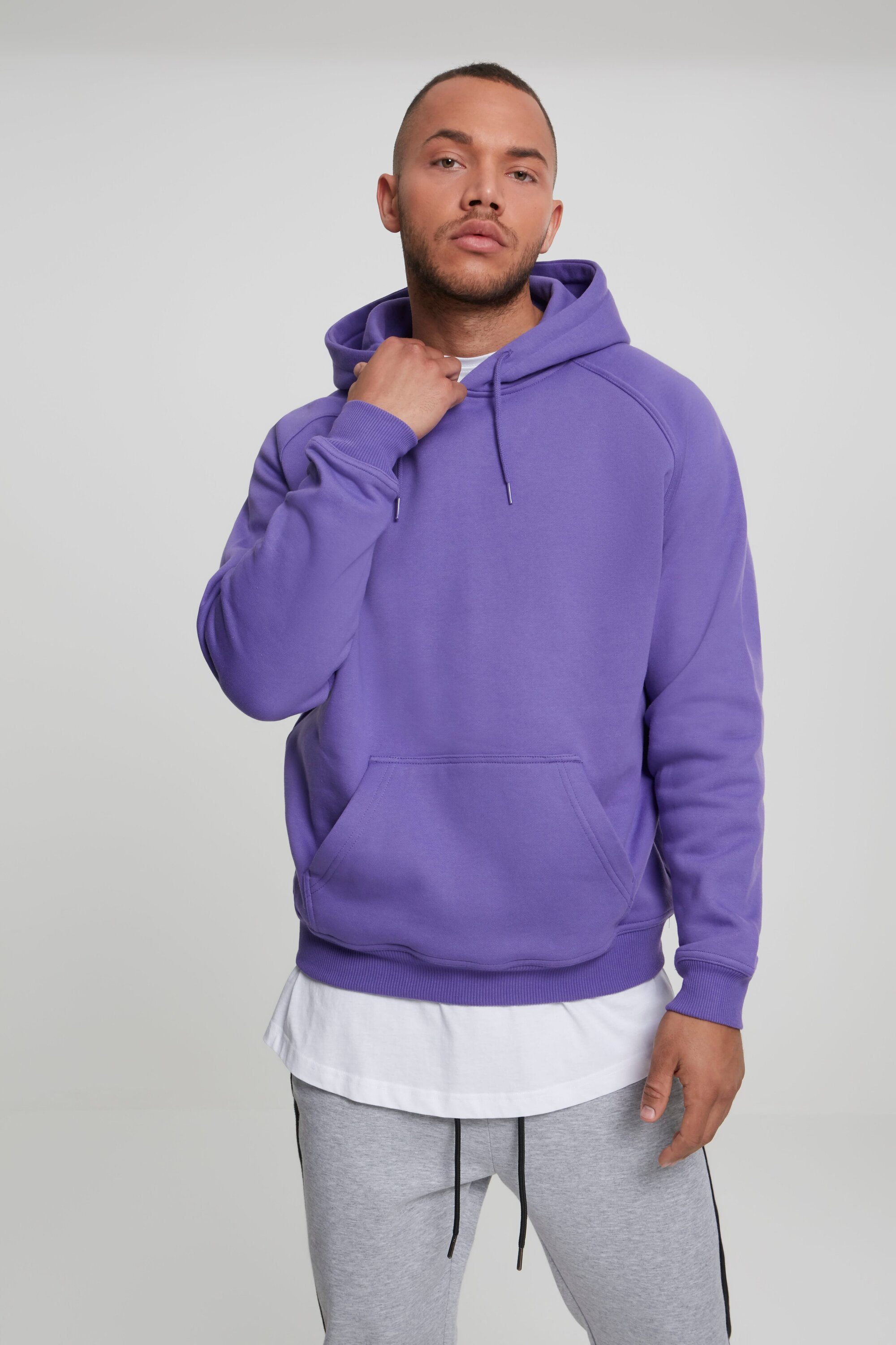 URBAN CLASSICS Sweater Herren Blank Hoody (1-tlg) ultraviolet