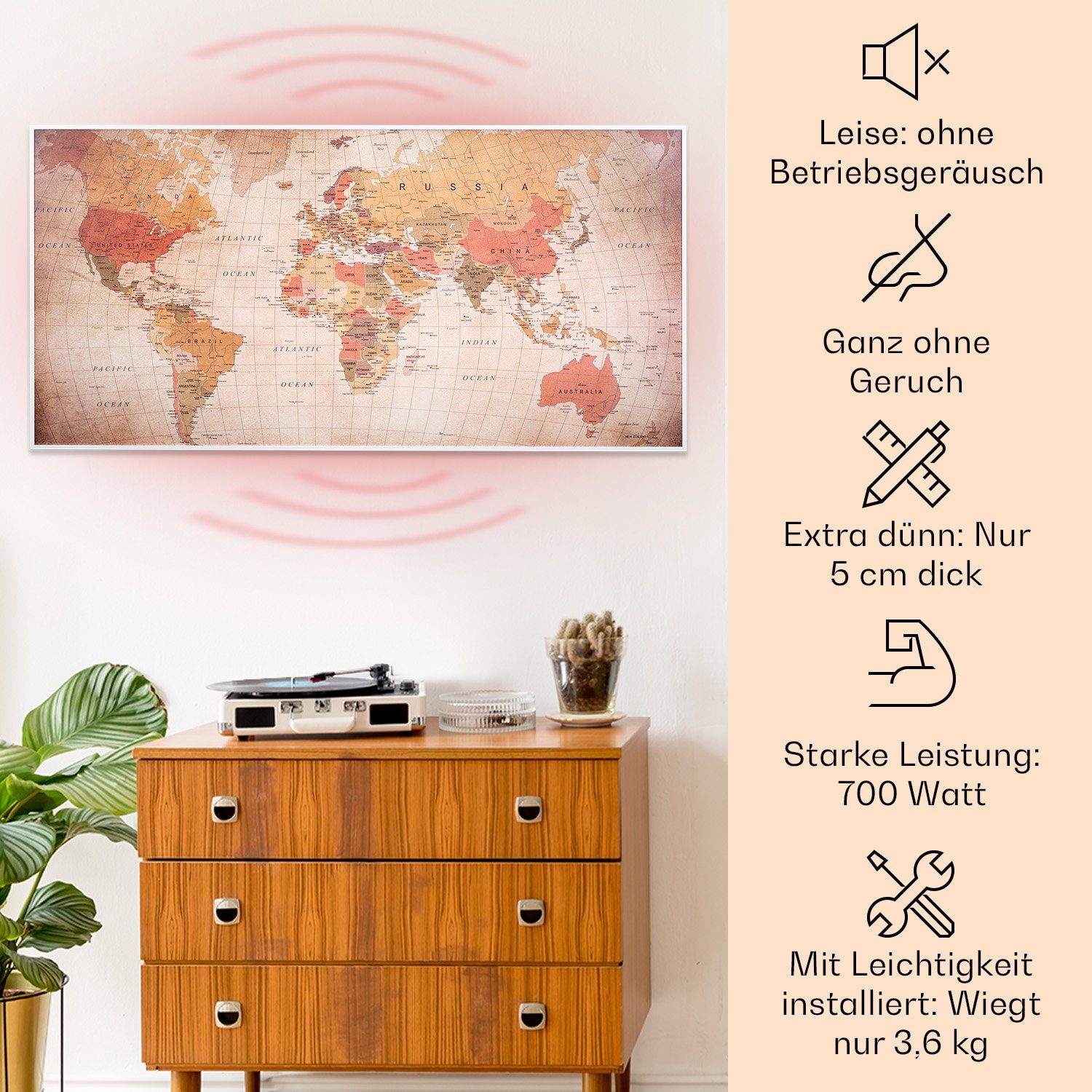 Klarstein Heizkörper Wonderwall Air Art Smart, elektrische Infrarot Wandheizung Thermostat Bild Heizung elektrisch