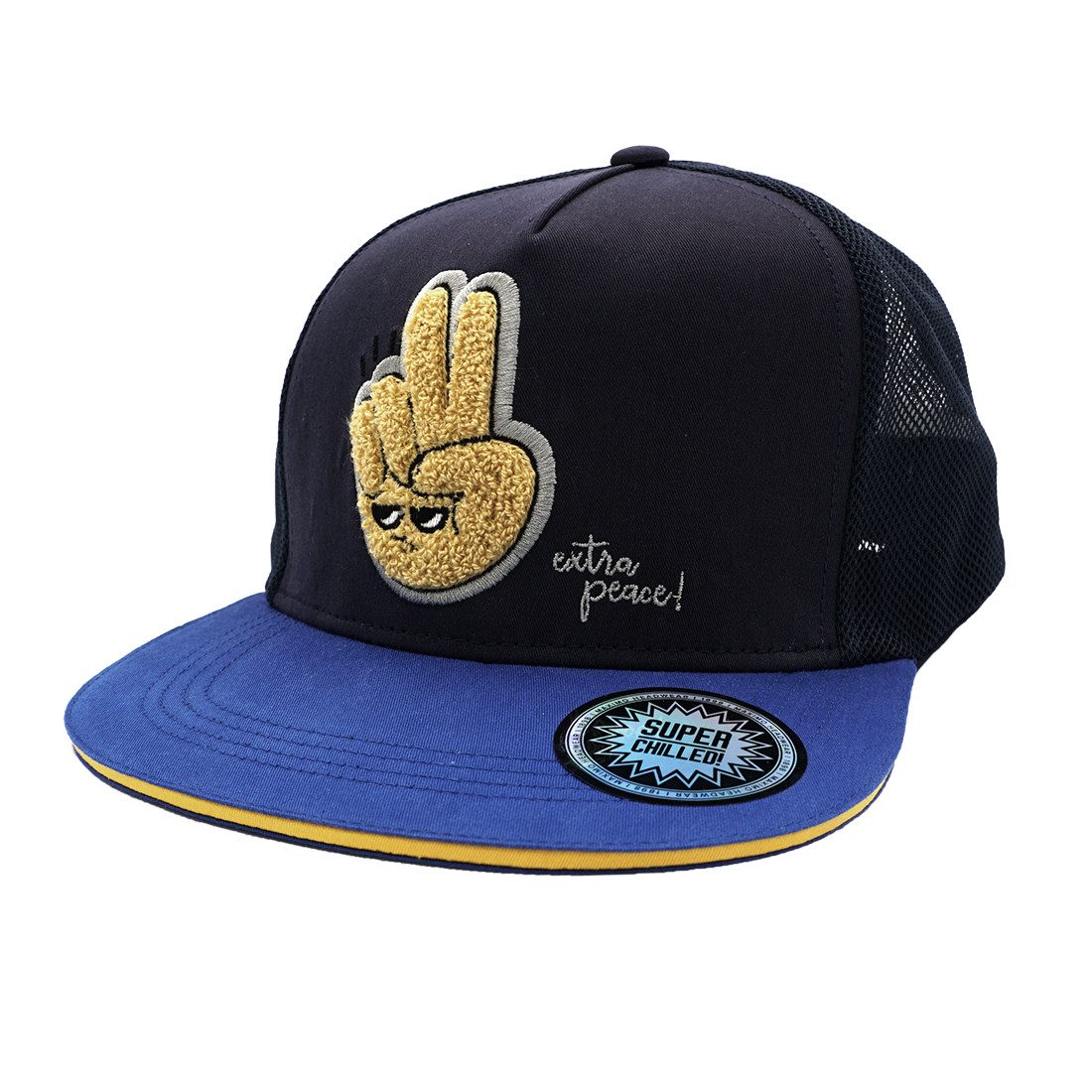 MAXIMO Flat Cap KIDS BOY-Cap Terry Peace Netz hinten, snap-back Verschluß (1-St)