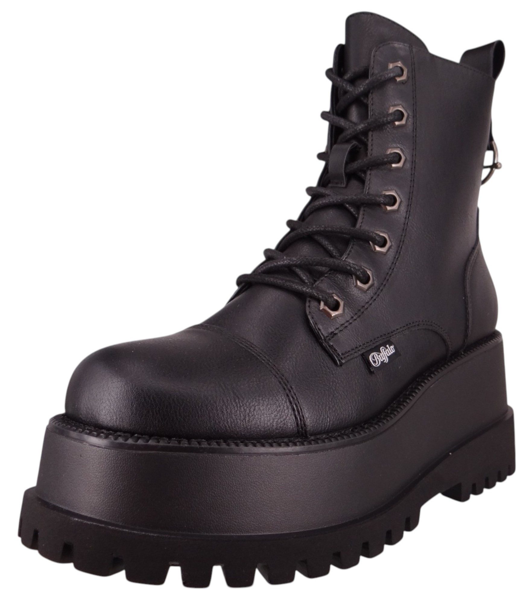Buffalo PD00018576 Stack Lace UP Mid Black Stiefelette