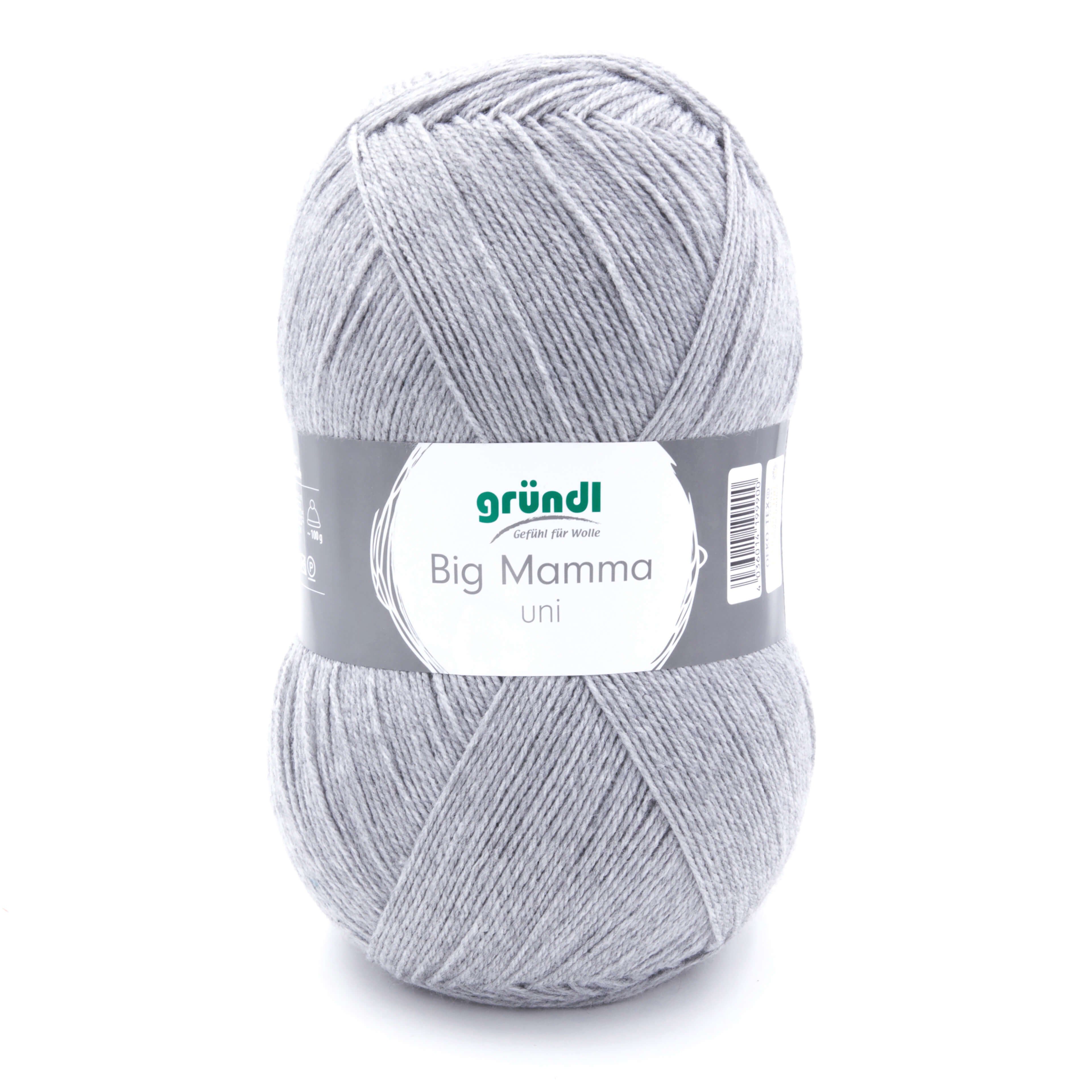 Gründl Wolle 400g Big Mamma uni Großknäuel Strickgarn Häkelgarn Häkelwolle, 1040,00 m (Wolle zum Stricken und Häkeln, pflegeleicht, waschbar, schnell trocknend, wollartiger Charakter), Wolle ohne Schurwolle