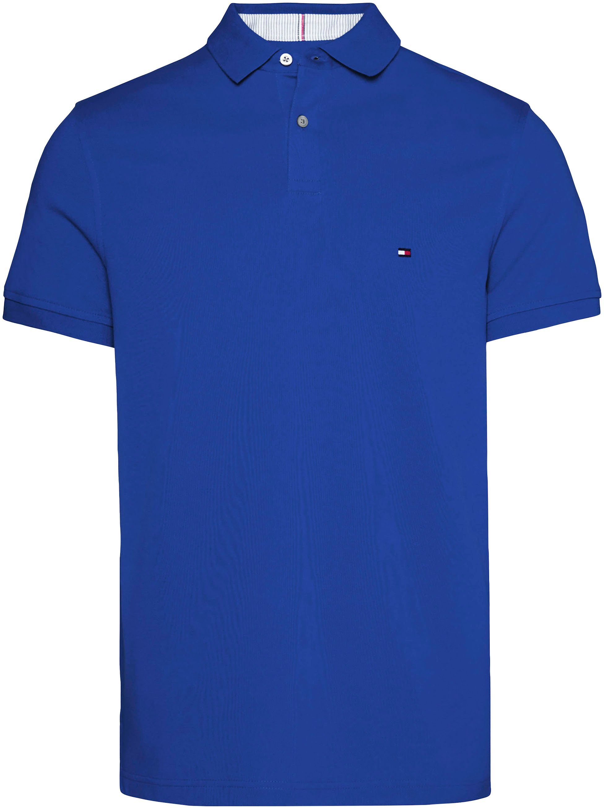 Hilfiger Kontraststreifen Kragen Tommy mit REGULAR POLO 1985 blue Tommy am Poloshirt ultra Hilfiger innen