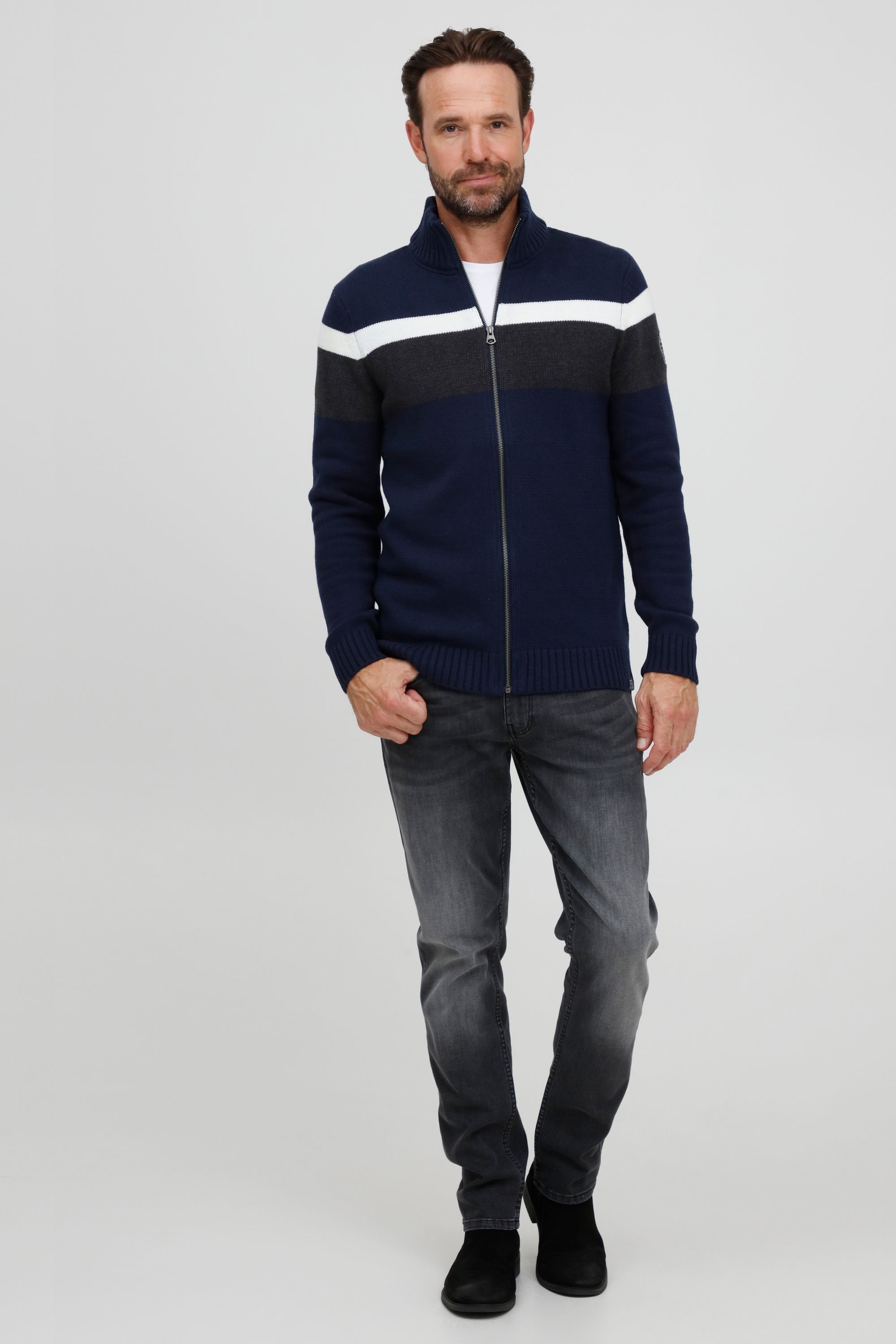 FQ1924 Strickjacke FQEdvard Strickjacke im Colorblock günstig online kaufen