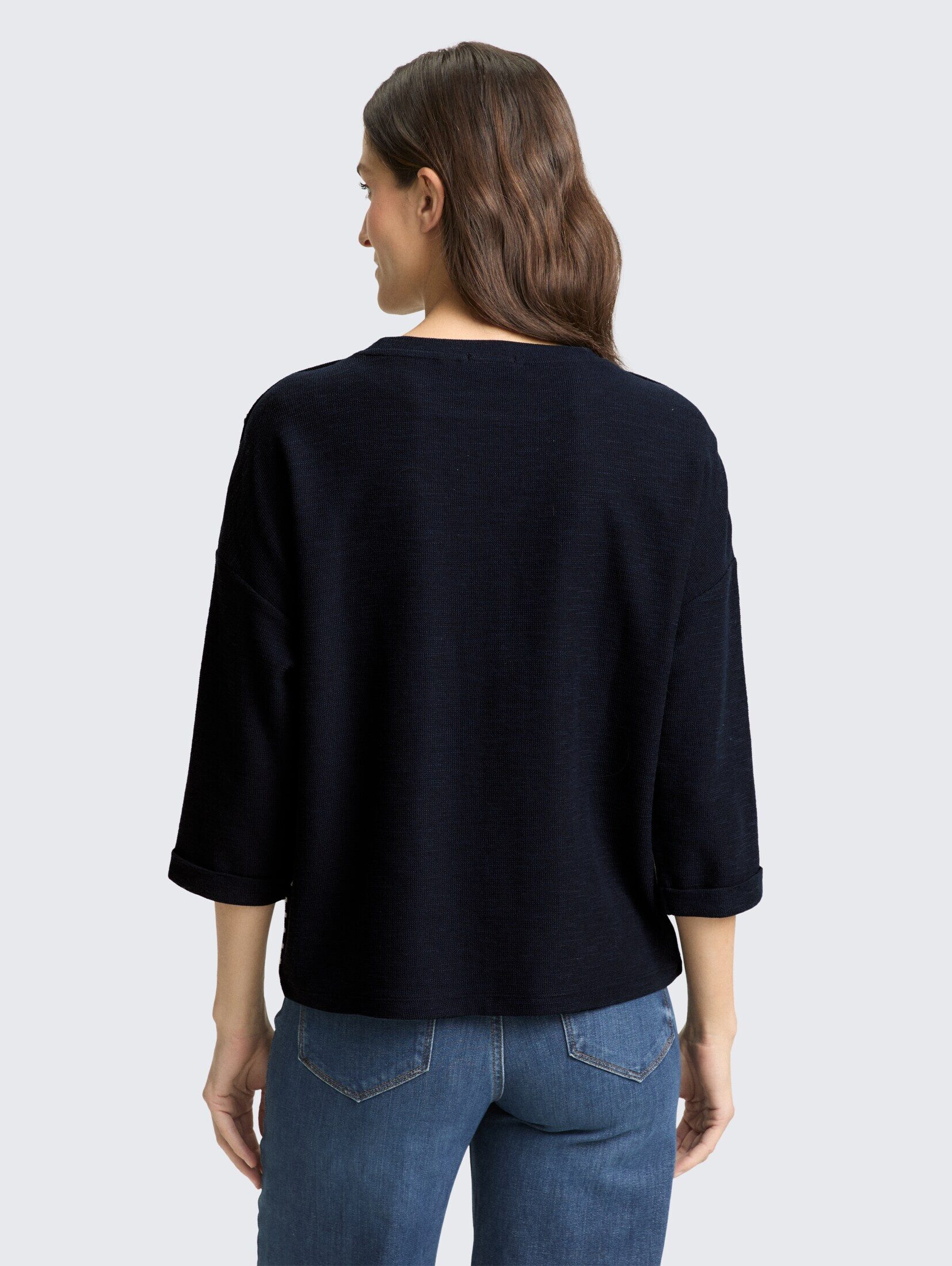 TOM TAILOR 3/4-Arm-Shirt T-Shirt Langarmshirt mit Streifenmuster