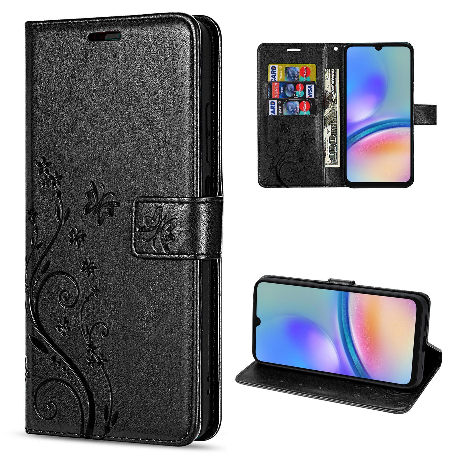 betterfon Handyhülle Handytasche für Samsung Galaxy A05s Klapphülle, Bookstyle-Hülle: Magnetverschluss 3 Kartenfächer & Standfunktion