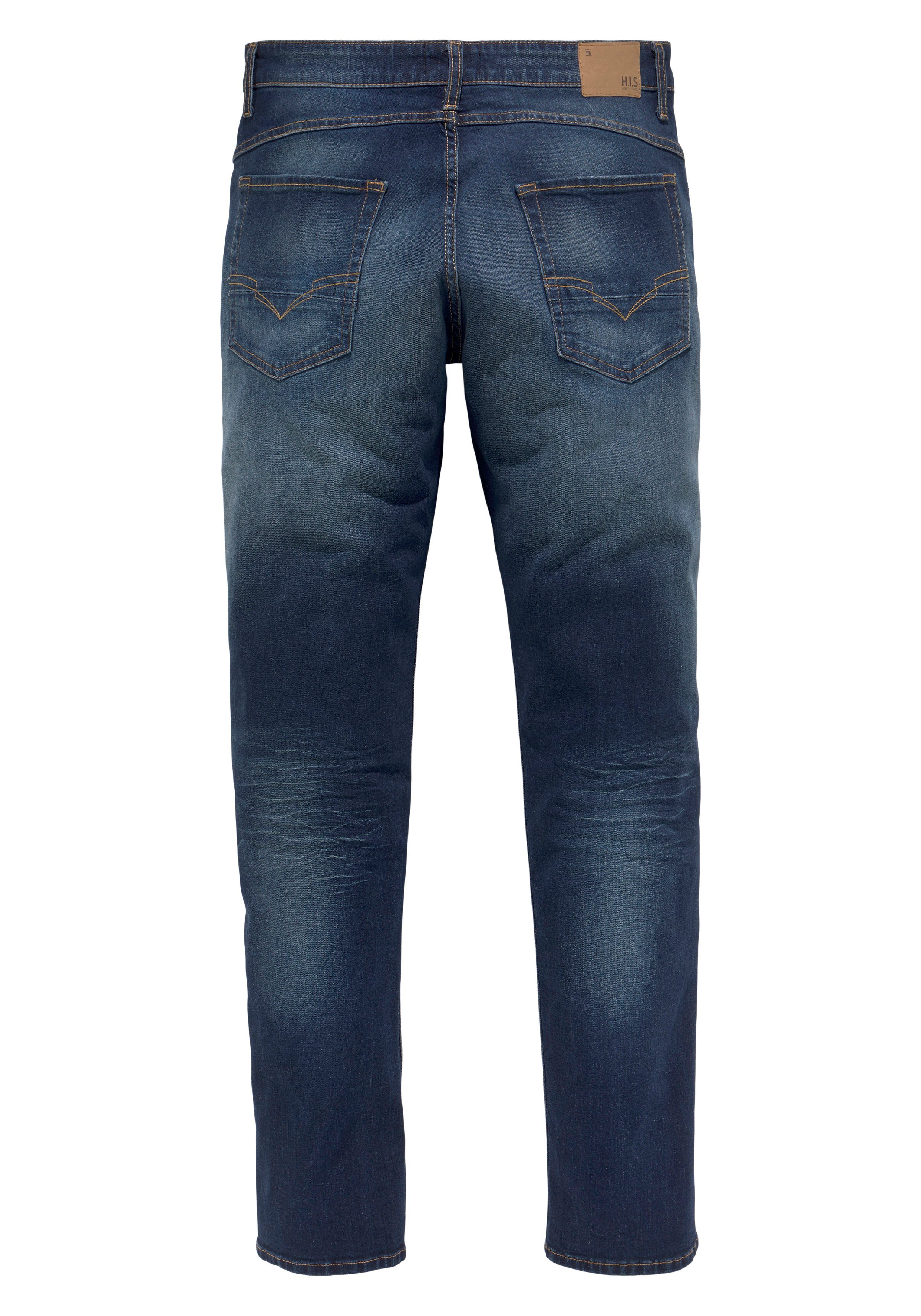 H.I.S Tapered-fit-Jeans CIAN Ökologische, Ozon wassersparende durch Wash Produktion blue dark