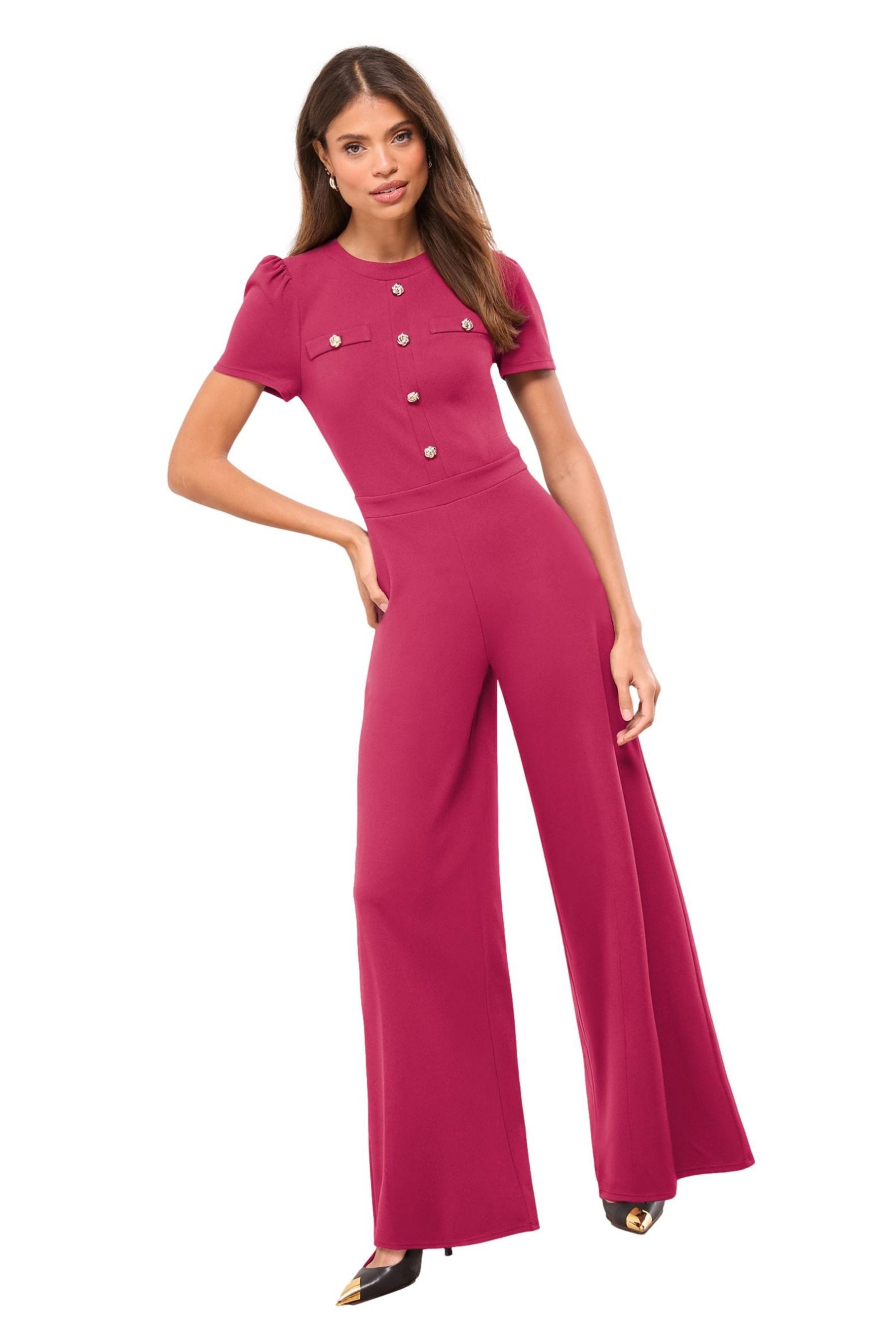 LIPSY Jumpsuit Lipsy Jumpsuit mit Military-Knöpfen (1-tlg)