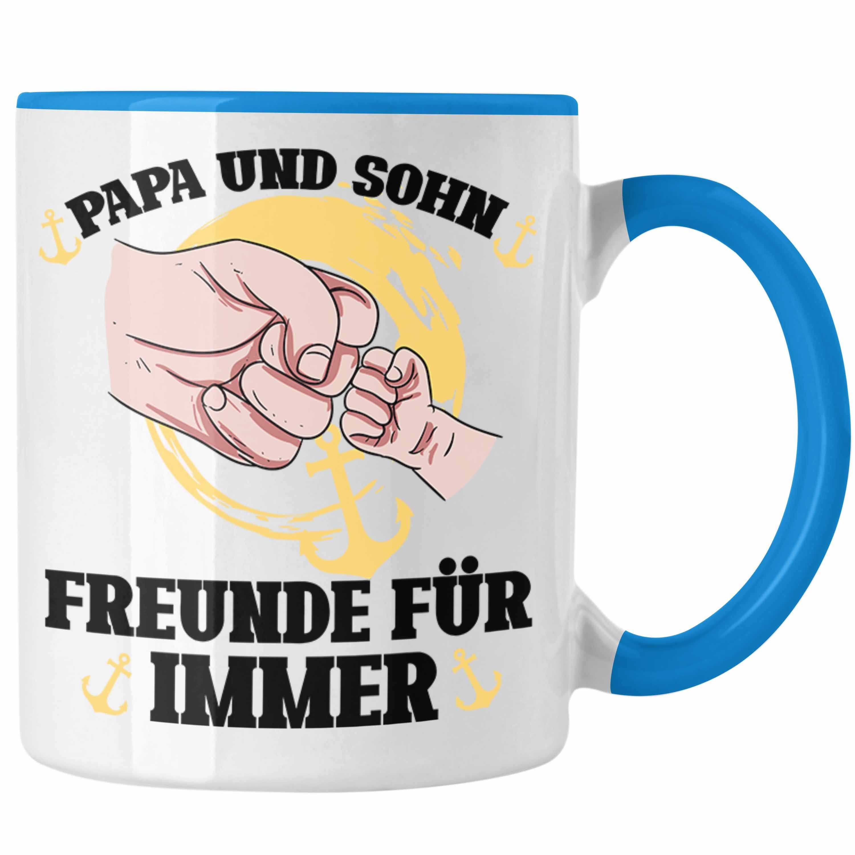 Trendation Tasse Papa Und Sohn Freunde Für Immer Vatertag Tasse Geschenkidee von Sohn Blau