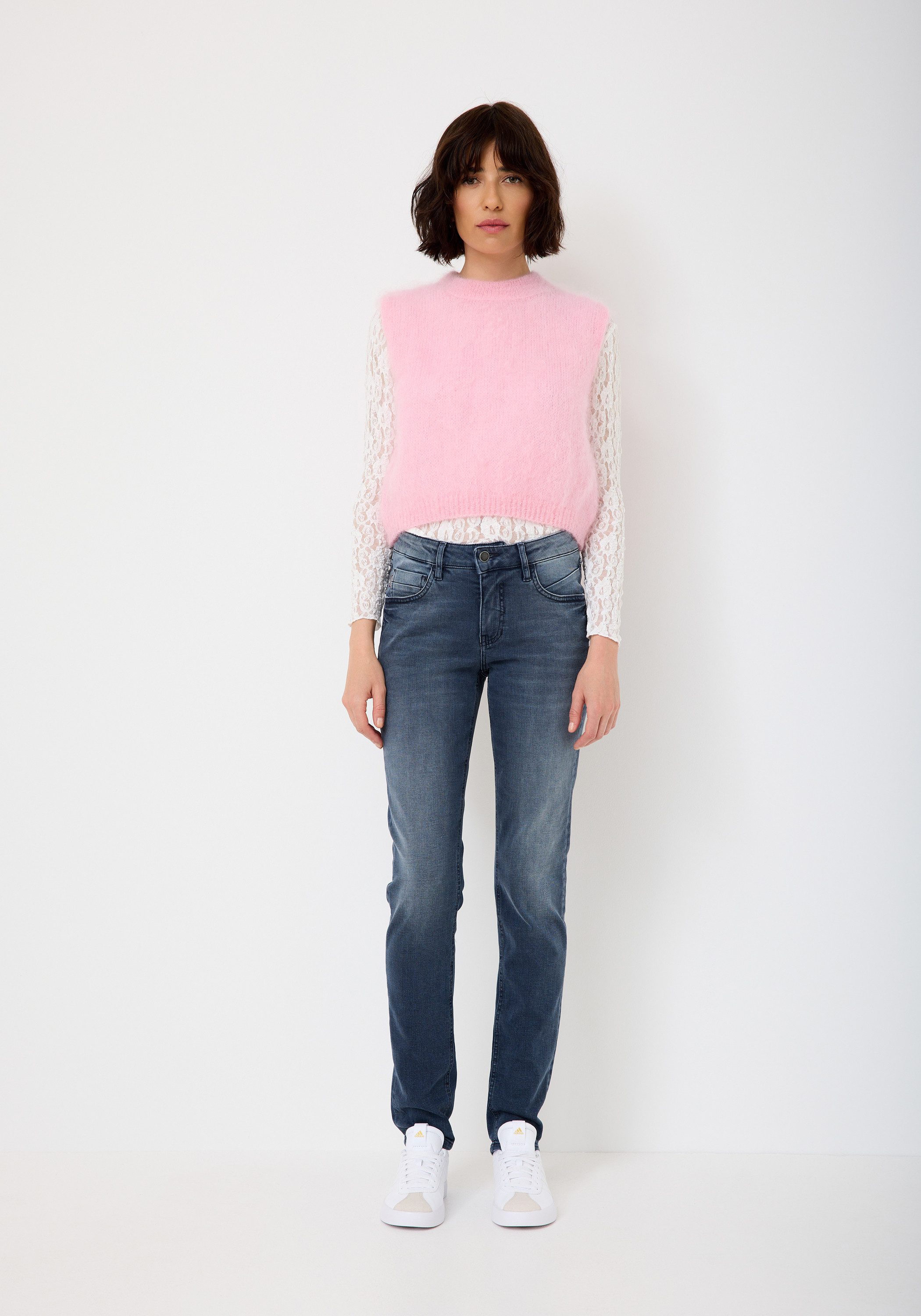 Paddock's Slim-fit-Jeans LUCY Overdyed Röhrenjeans mit Stretch