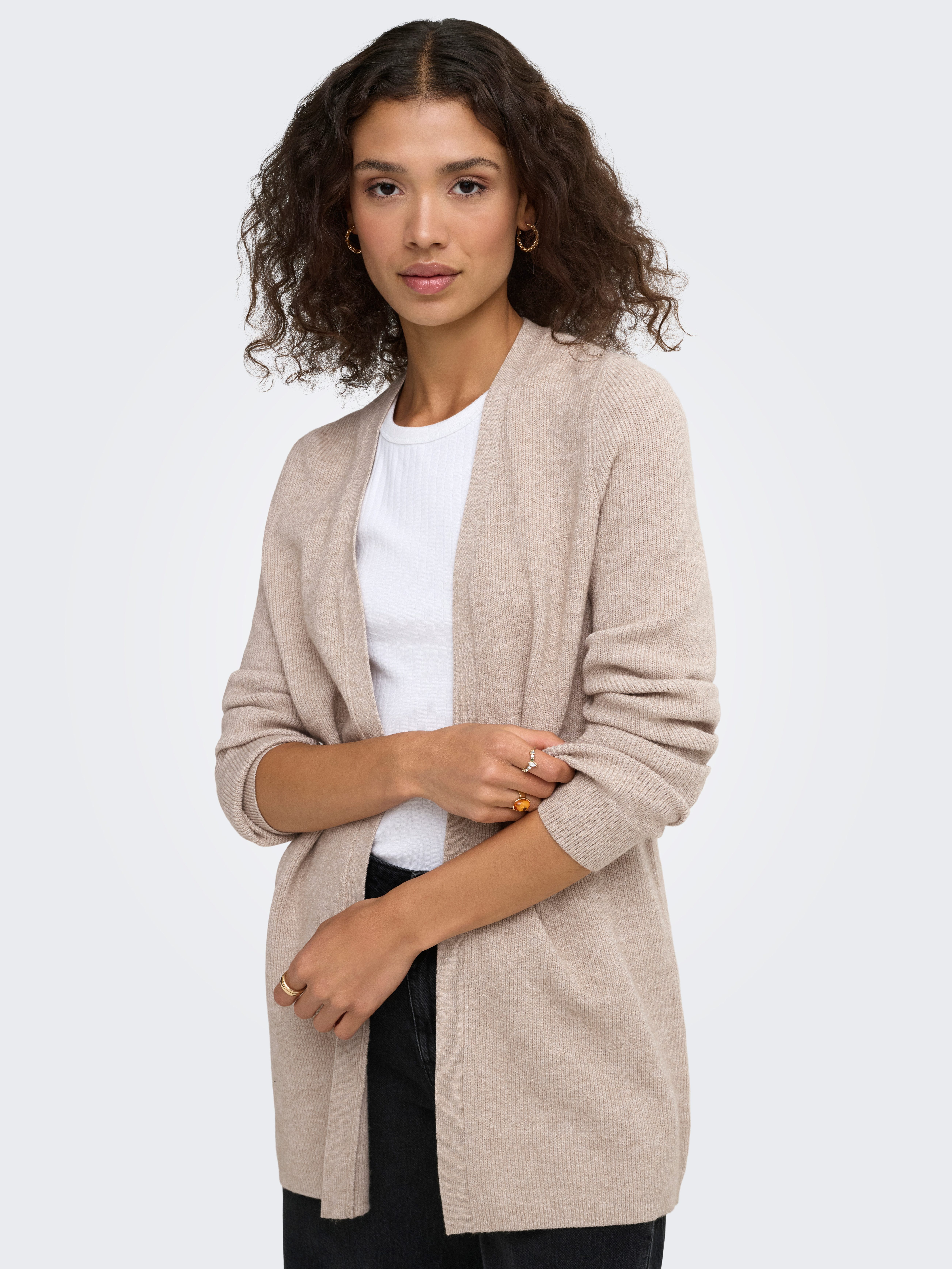 ONLY Strickjacke ONLMARY LS OPEN RIB CARDI KNT Viskosemischung, regular fit