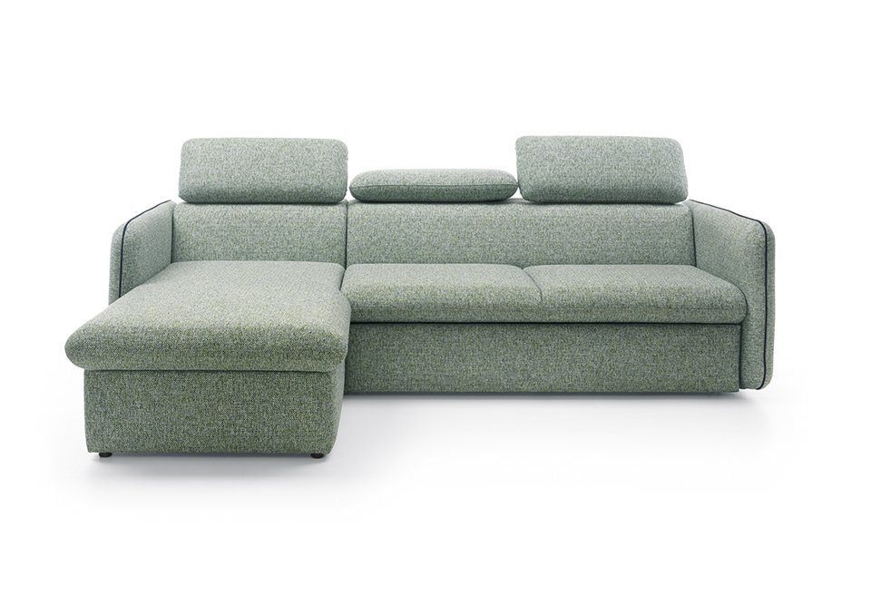 JVmoebel Ecksofa Design Ecksofa Schlafsofa Multifunktion Couch Leder Textil Polster, Mit Bettfunktion