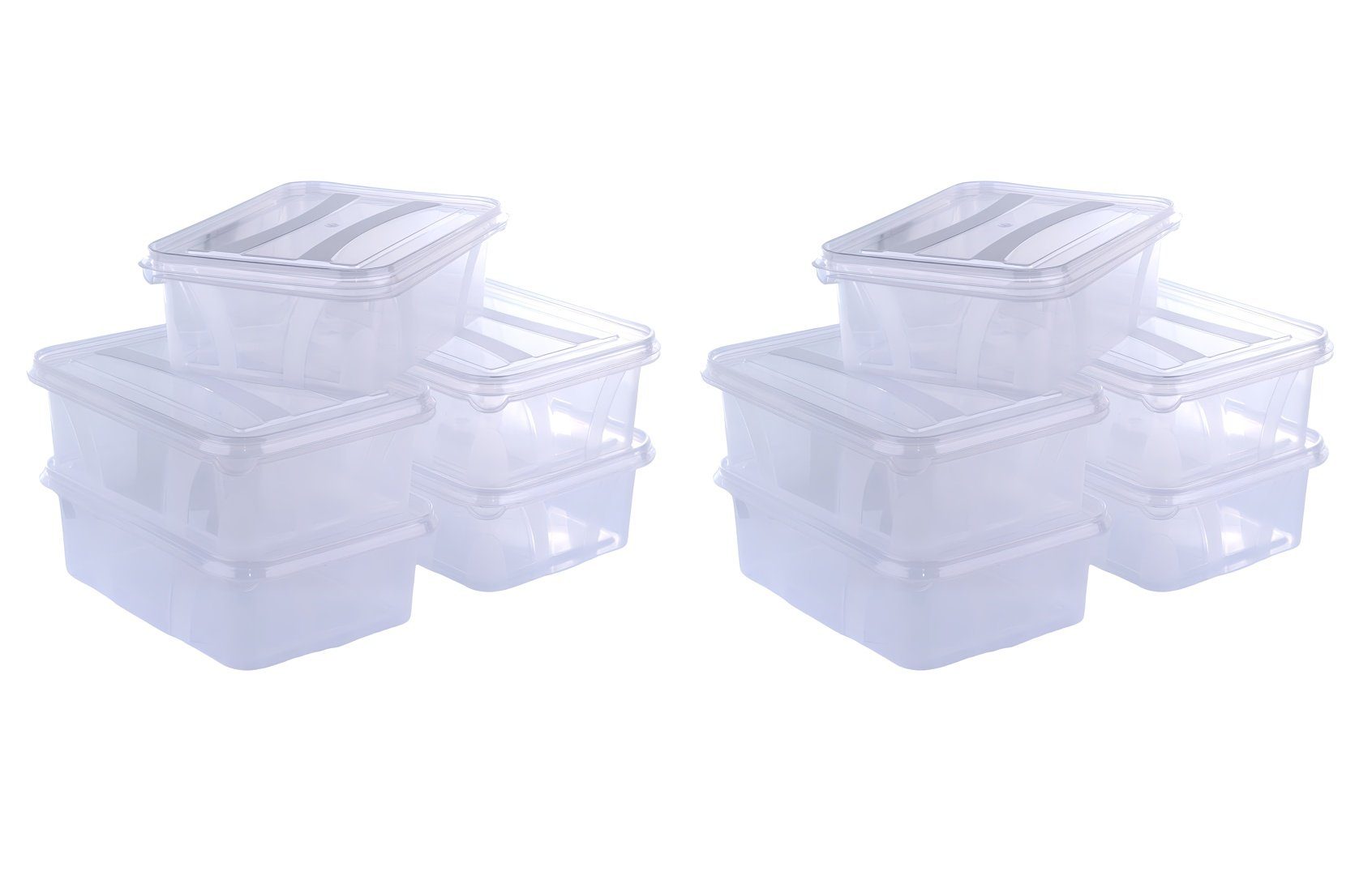 Logiplast Aufbewahrungsbox 10 Stück 2,1 L Volumen (Spar-Set, 10 Stück), lebensmittelecht, als Gefrierdose geeignet, spülmaschinenfest