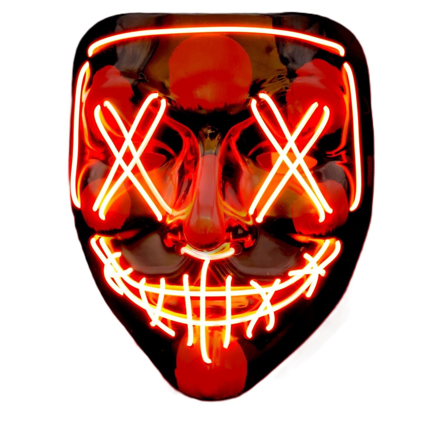 Widmann S.r.l. Verkleidungsmaske LED Maske mit Schnüren, Rot