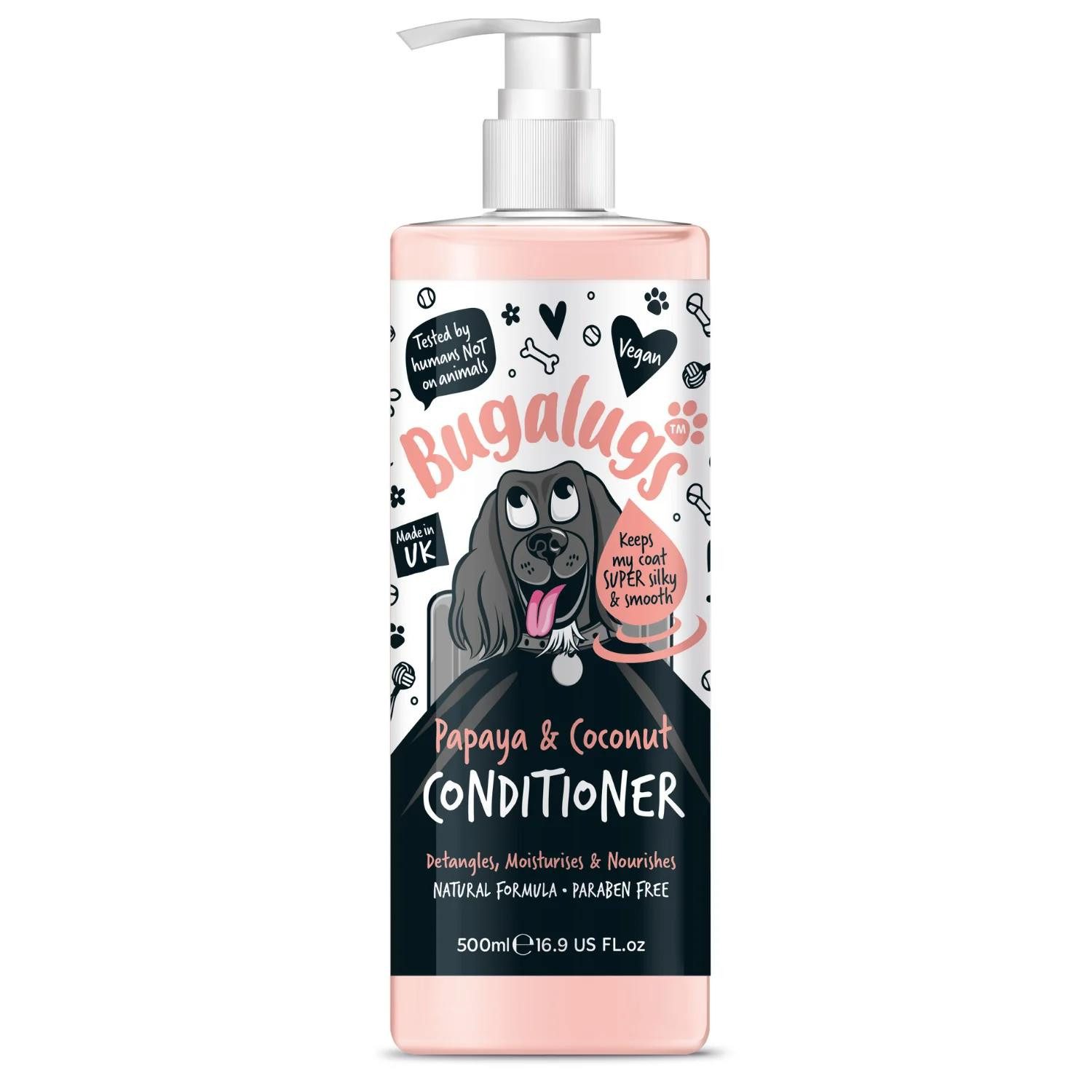 Fellpflege Bugalugs Papaya & Kokosnuss Hunde-Conditioner 500ml Fellpflege