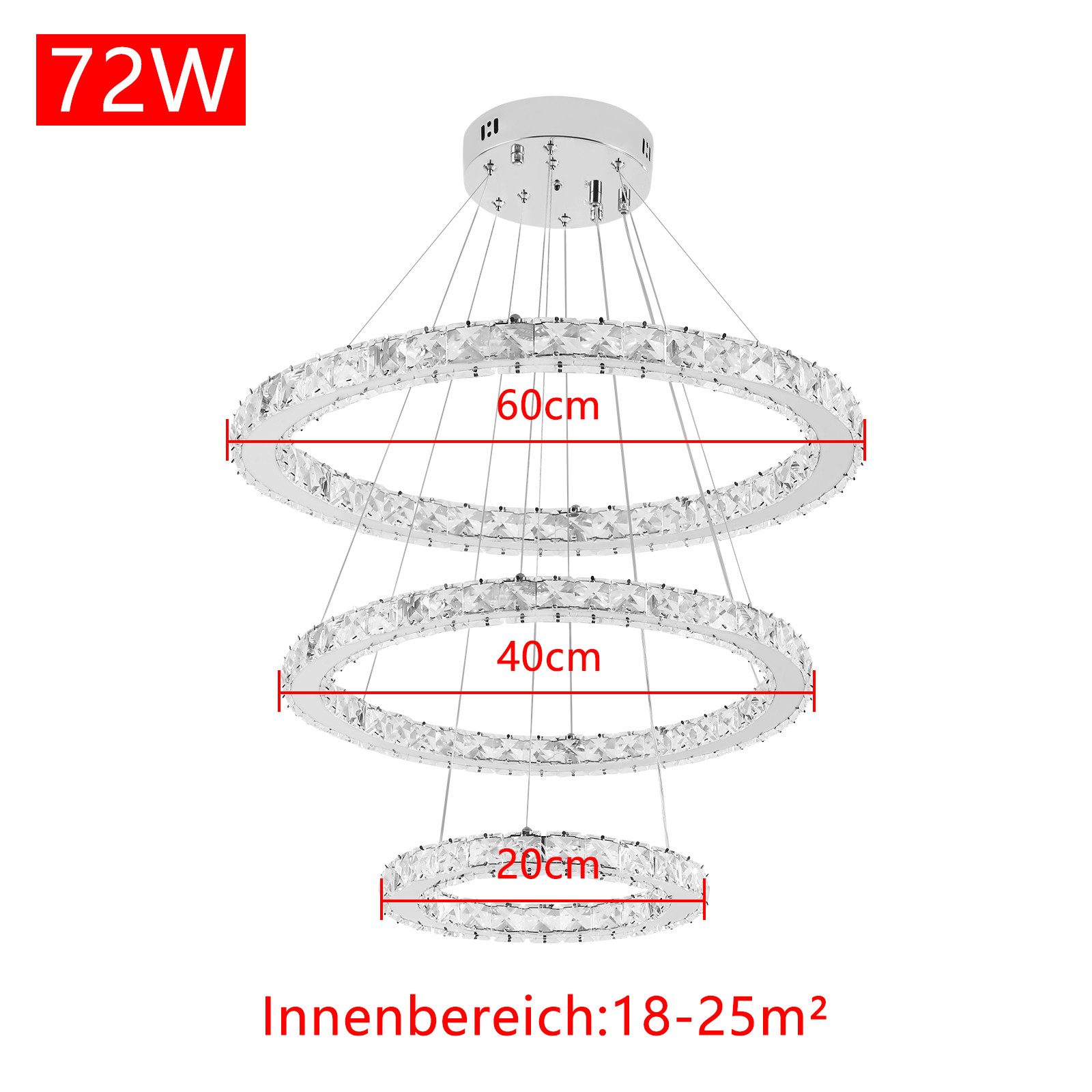 FIVMEN LED Deckenleuchte Pendelleuchten 48W/72W/96W Hängelampe Kronleuchter günstig online kaufen