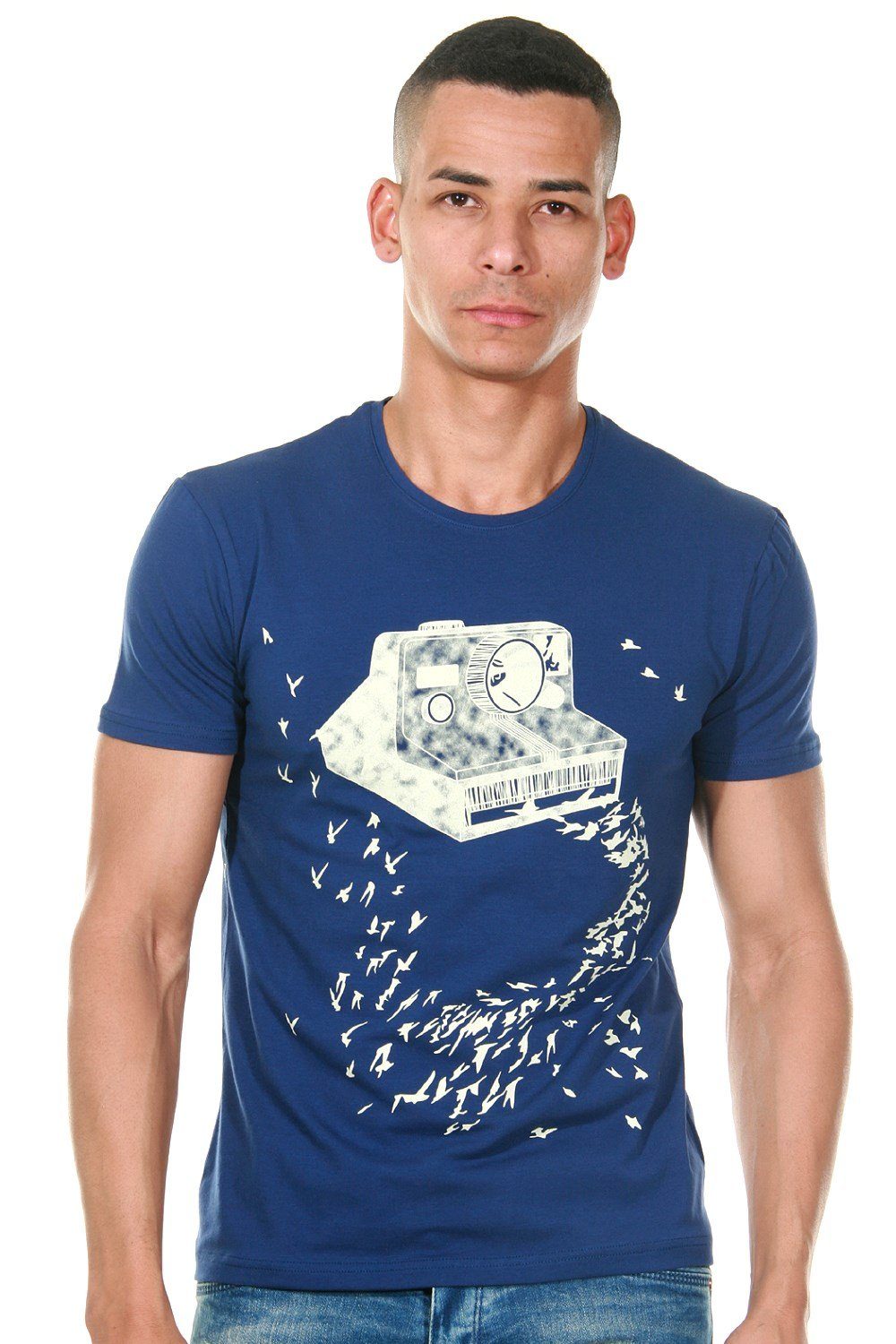 blau FIOCEO Rundhalsshirt