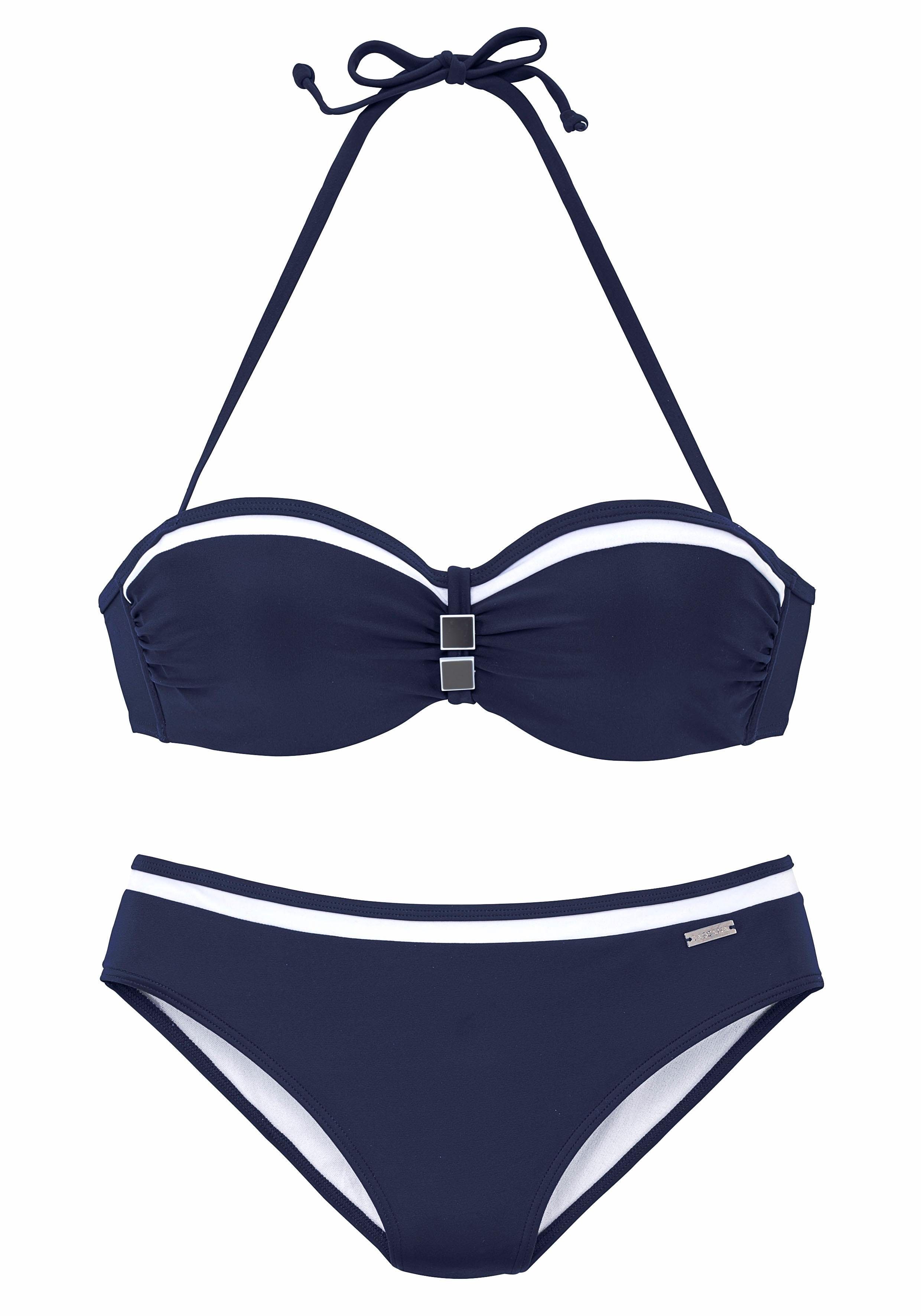 LASCANA Bügel-Bandeau-Bikini mit Kontrastdetails günstig online kaufen