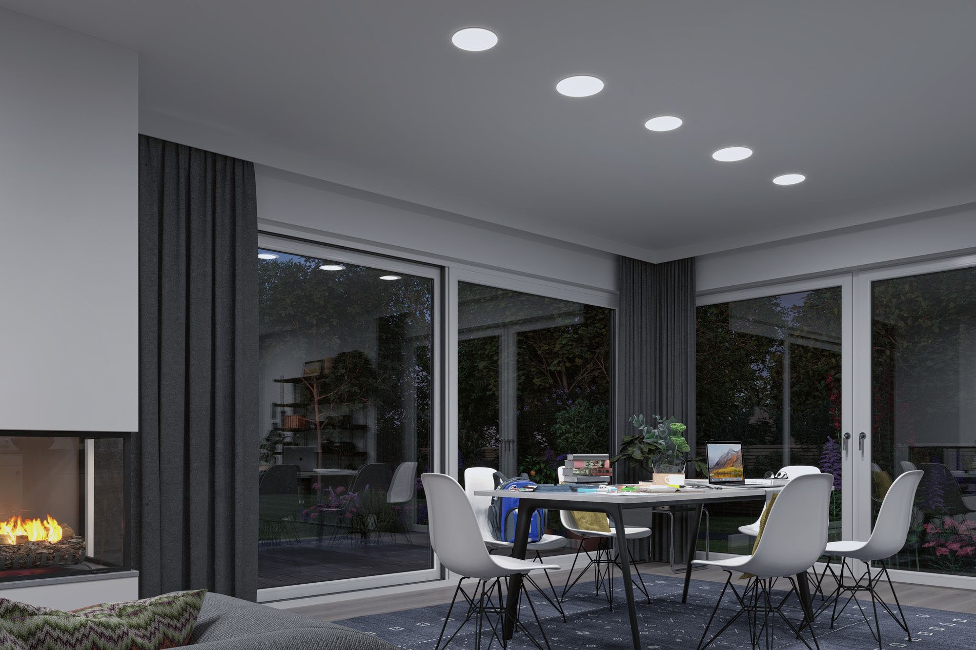 Paulmann LED fest Deckenmontage, - LED-Modul, Leuchtmittel Memoryfunktion, kaltweiß, integriert, inkl. Einbauleuchte LED Veluna, warmweiß