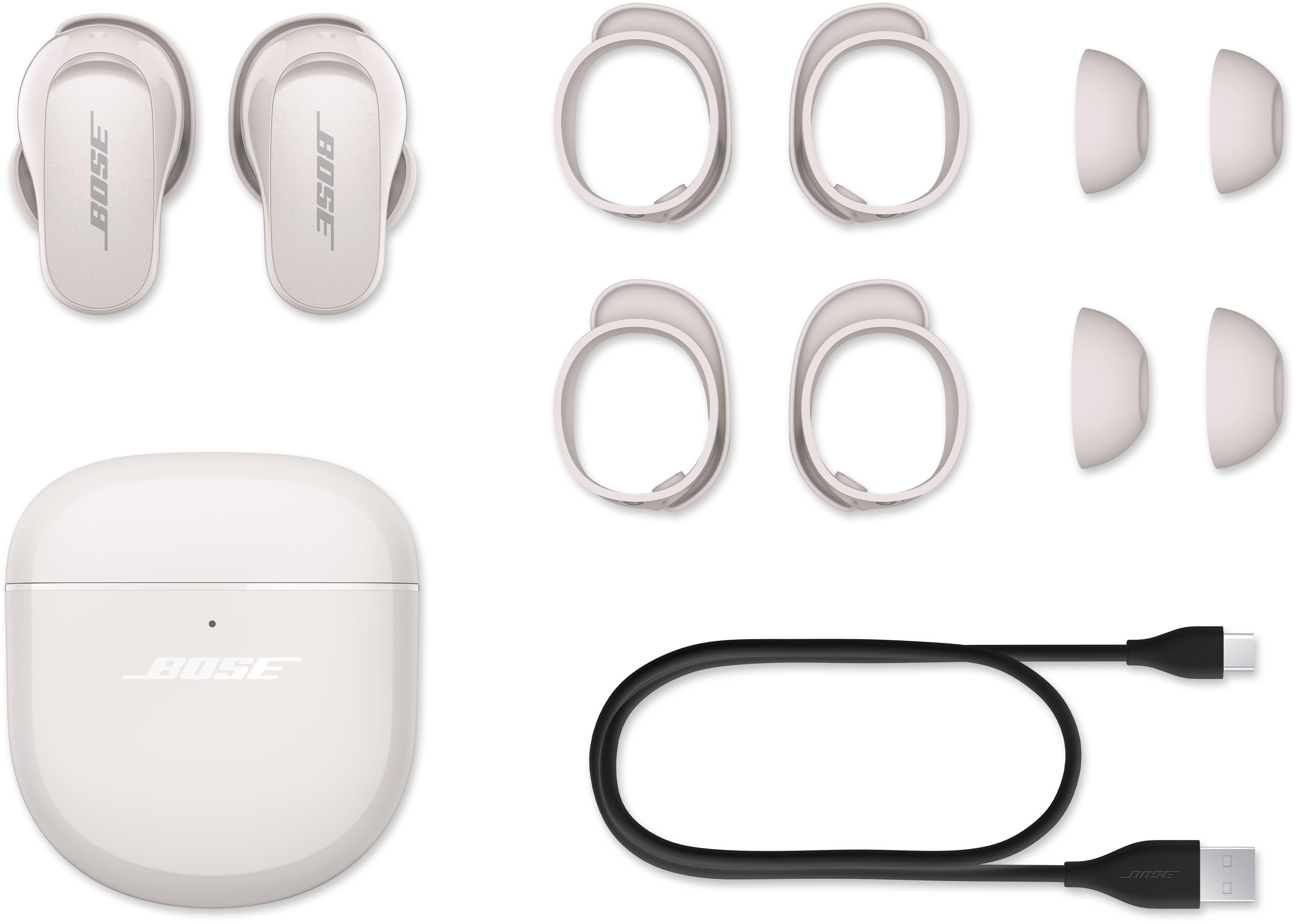 mit für personalisiertem integrierte Steuerung Klang) QuietComfort® Anrufe soapstone Lärmreduzierung Bose wireless und II Noise-Cancelling, Bluetooth, kabellose In-Ear-Kopfhörer Musik, (Freisprechfunktion, Earbuds In-Ear-Kopfhörer