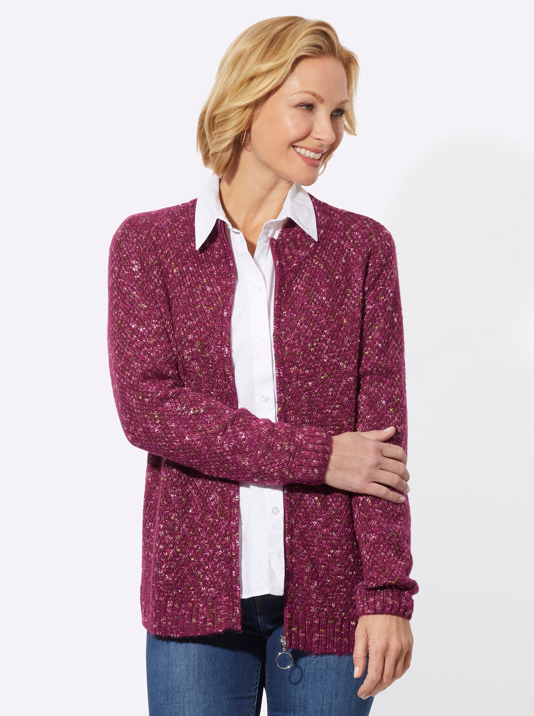 Witt Strickjacke Strickjacke Langarm Strukturstrick