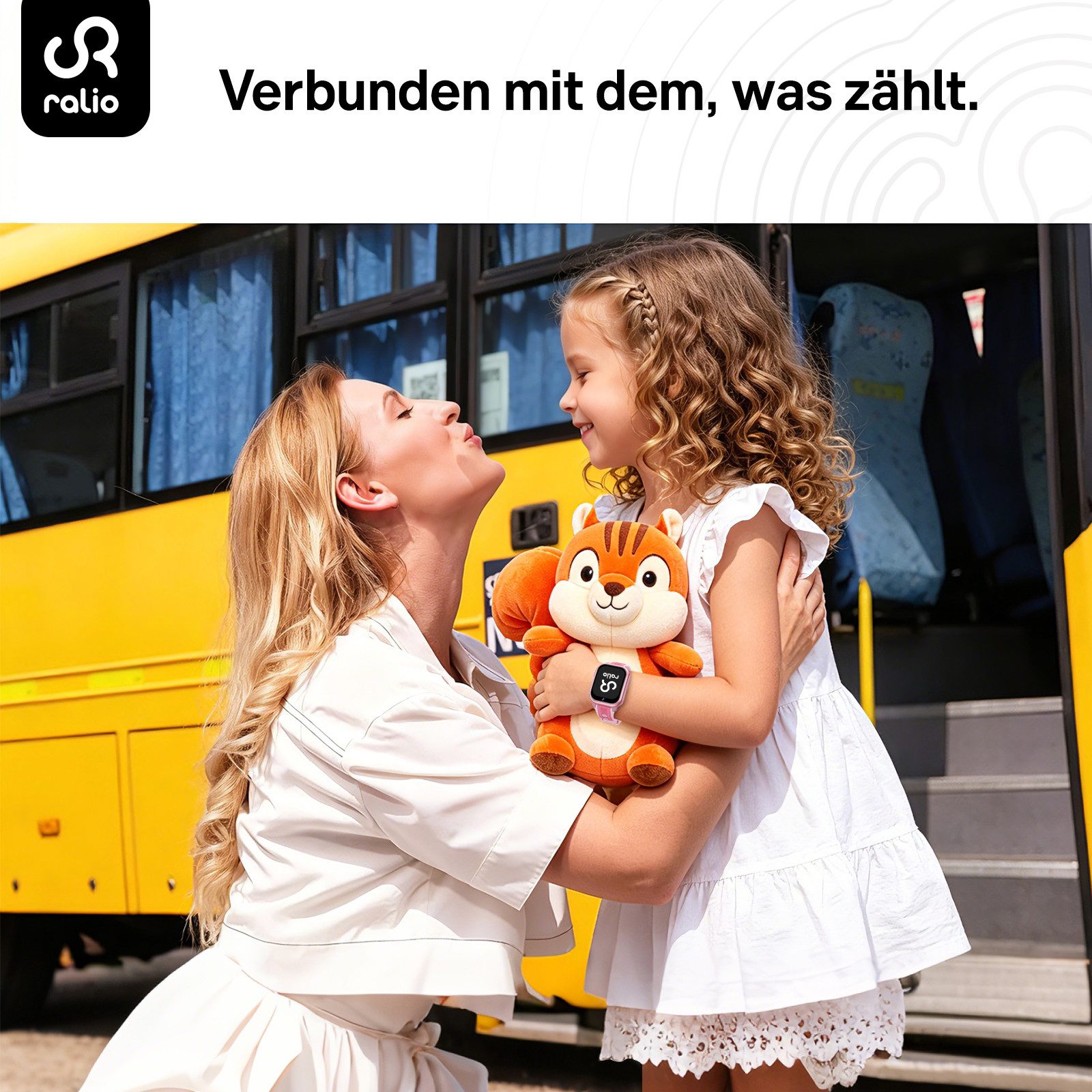 Ralio R5 Plus 4G Smartwatch Kinder, Ralio x Lebara Kinderuhr inkl. SIM-Karte Smartwatch (gebogenes Ultra-HD-Display cm/1.7 Zoll) 3 Tage Akkulaufzeit, GPS-Ortung, Kinderuhr mit HD-Videoanrufen, Schulmodus, SOS, Familien-Gruppenchat und mehr, Zwei Armbänder (hautfreundliches Silikon & hypoallergenes Nylon), Kinder Watch für Mädchen Jungen 3-16 Jahre – Geschenk für kinder