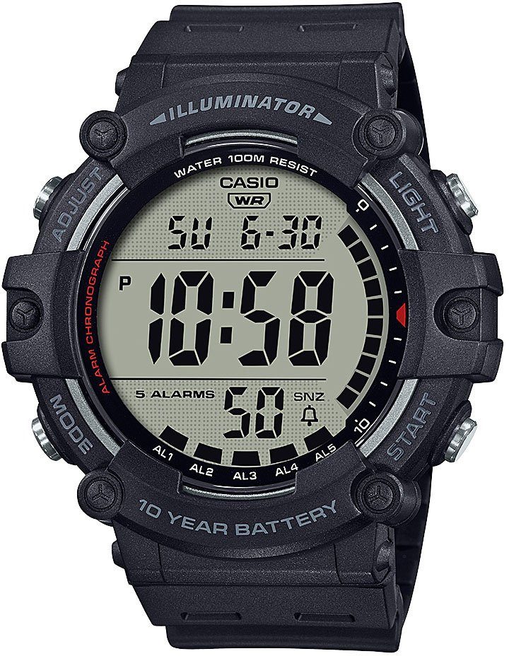 Casio Collection Chronograph AE-1500WH-1AVEF, Quarzuhr, Armbanduhr, Herrenuhr, digital, Stoppfunktion