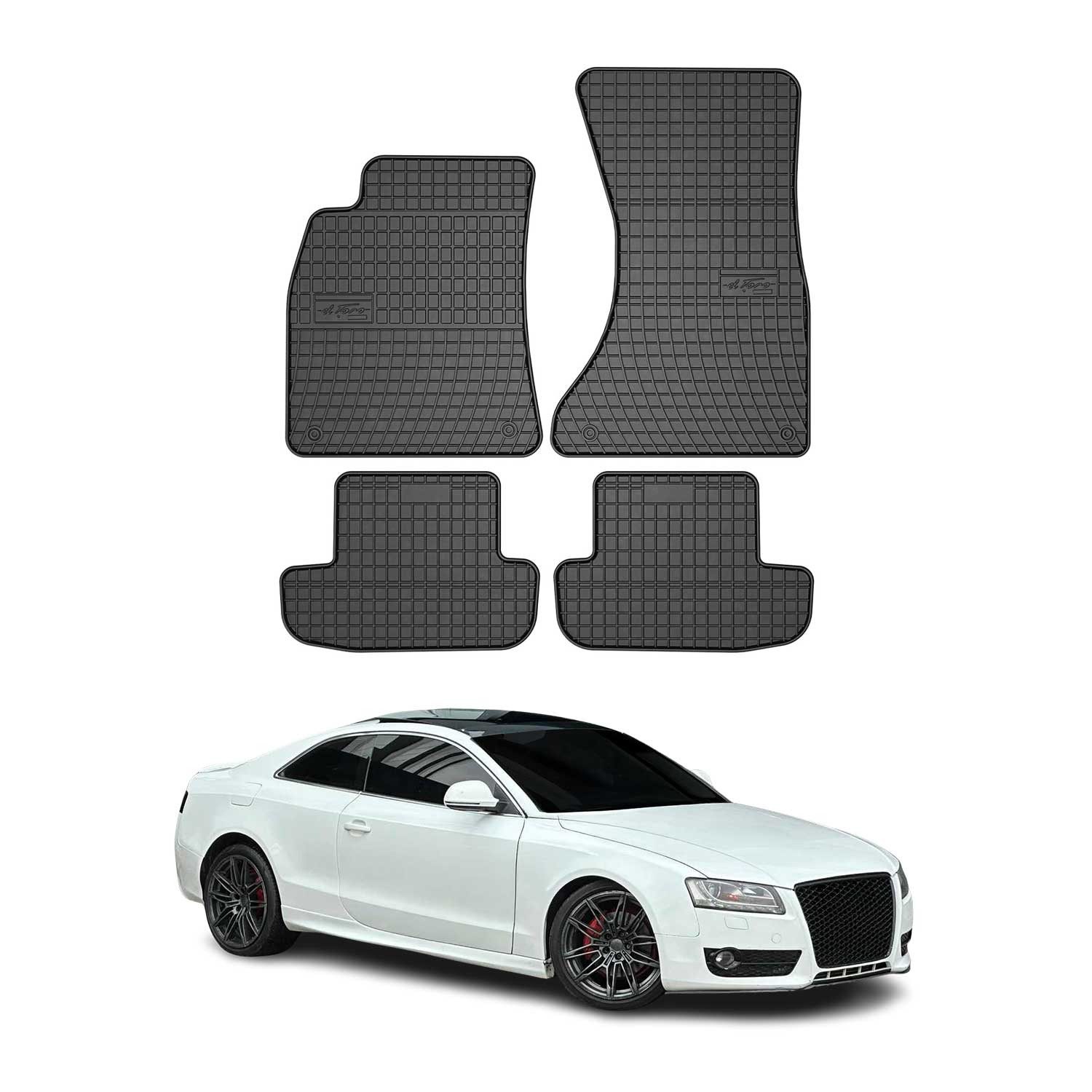 Auto-Fußmatten für Audi A5 8T3 8F7 Cabriolet Coupe 2007-2017 Schwarz