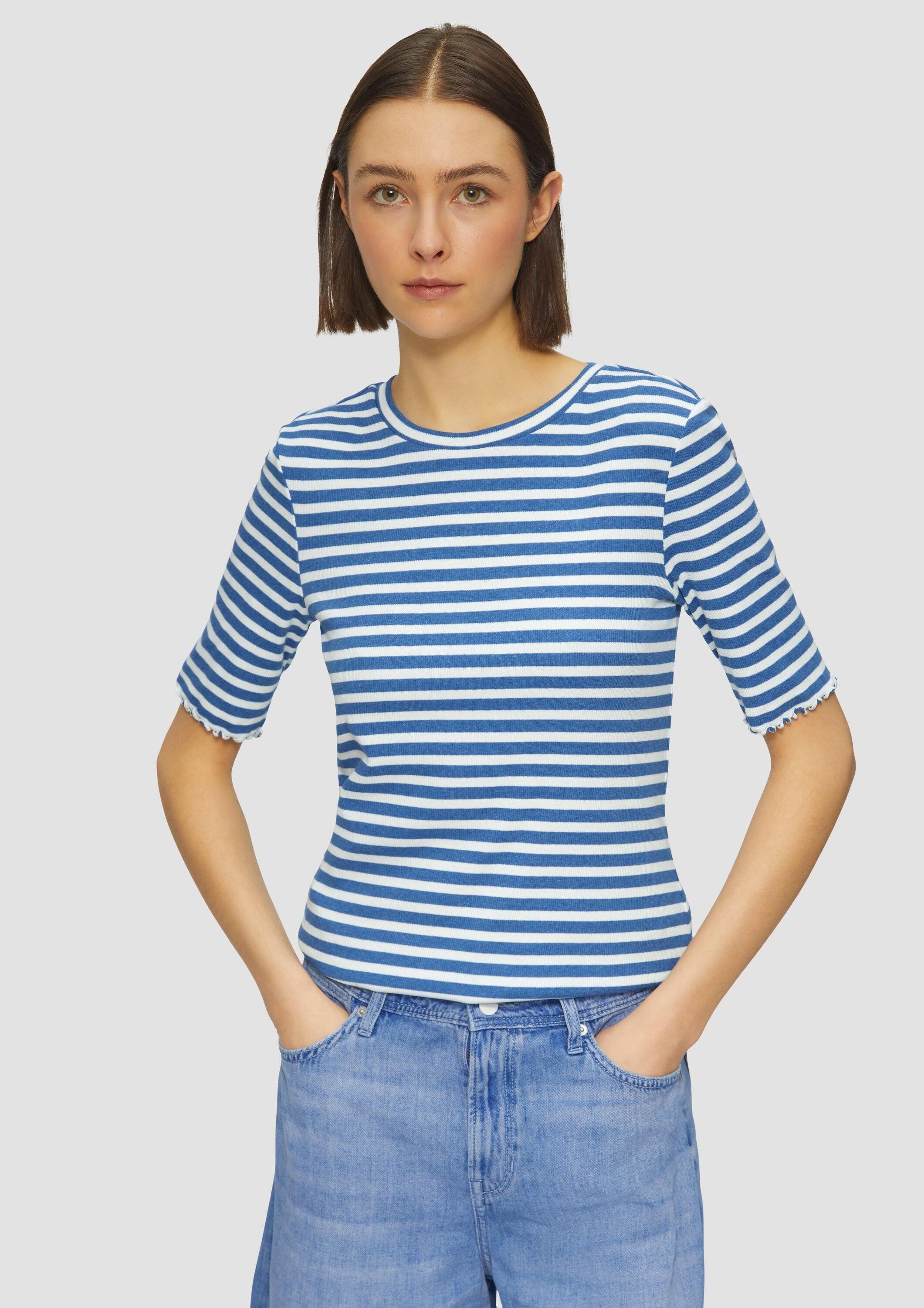 s.Oliver Kurzarmshirt T-Shirt Geripptes T-Shirt mit günstig online kaufen