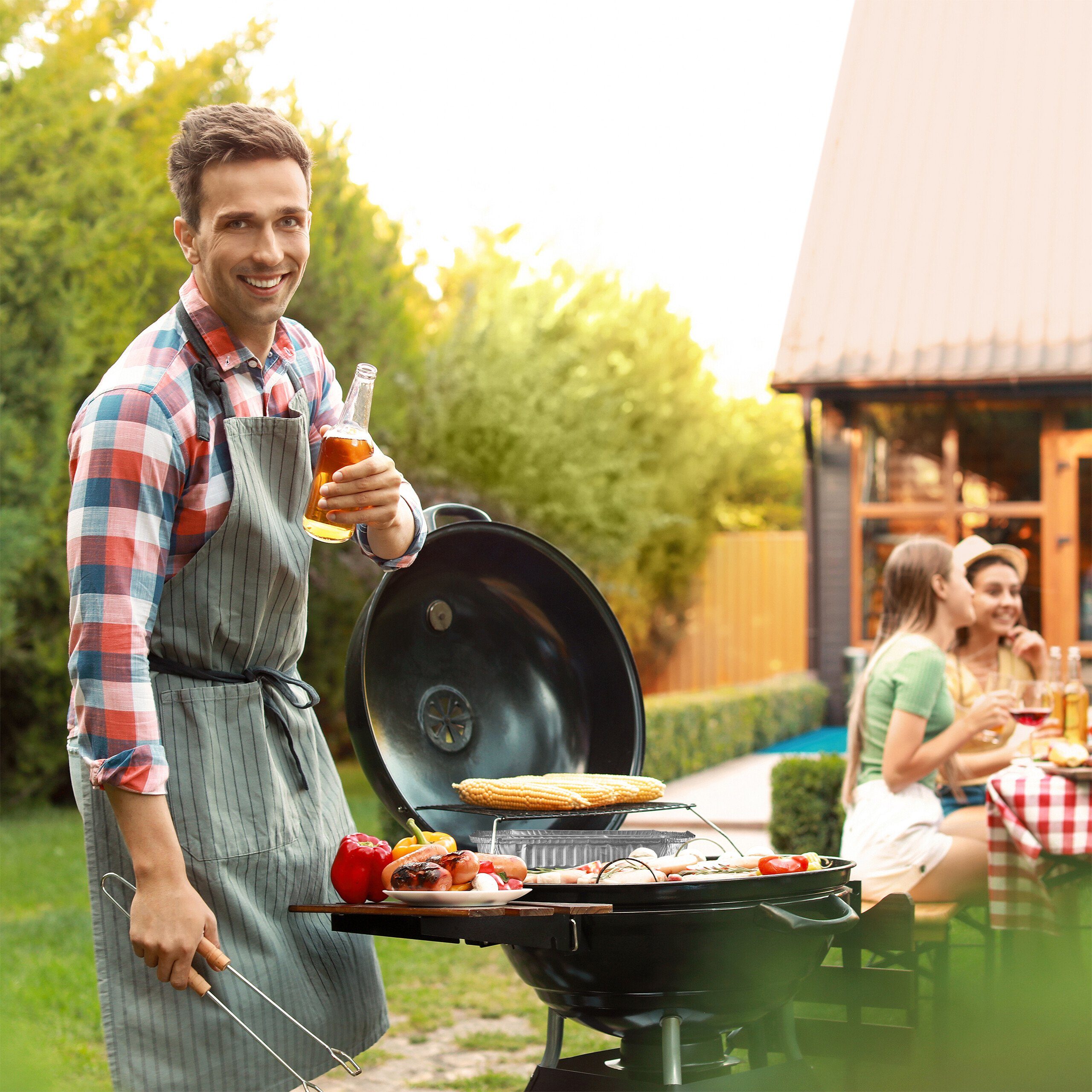 relaxdays Grillschale Aluschalen Grill 25er Set, Aluminium